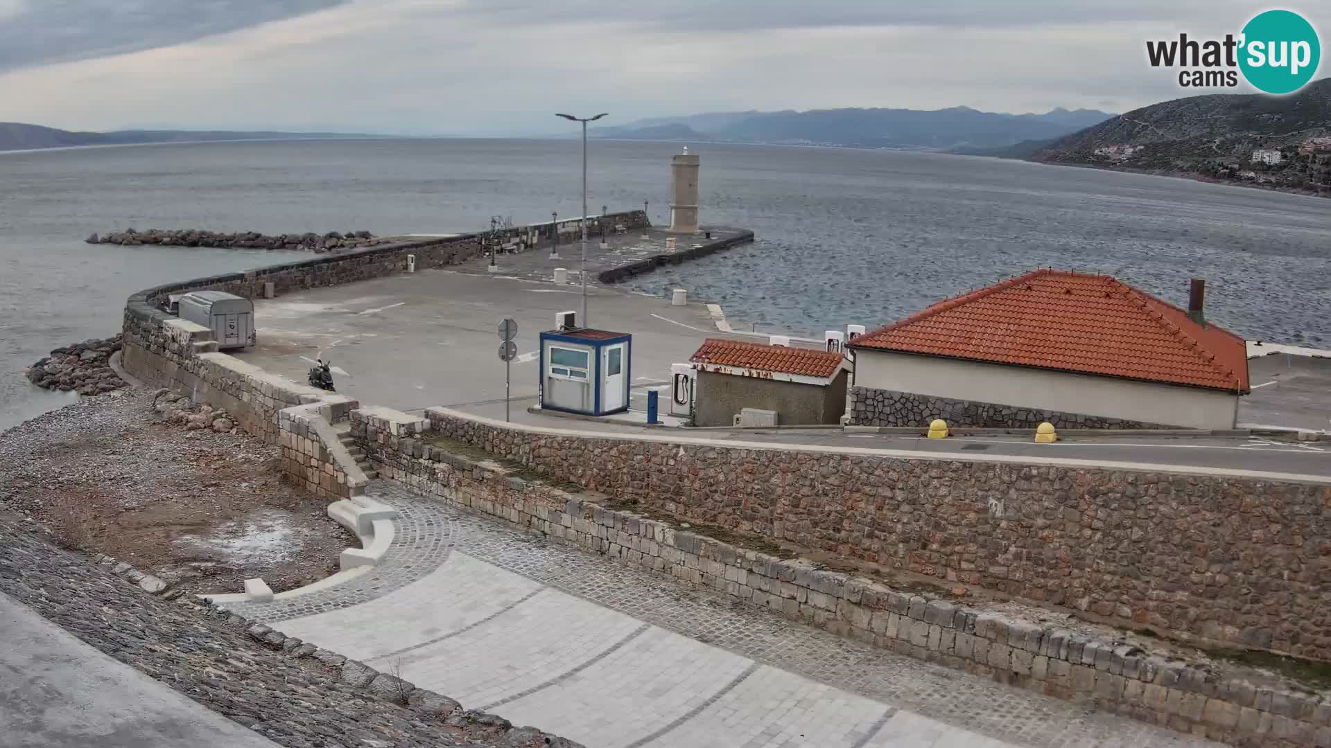 Senj Hafen Webcam – Wellenbrecher & Leuchtturm Liveblick
