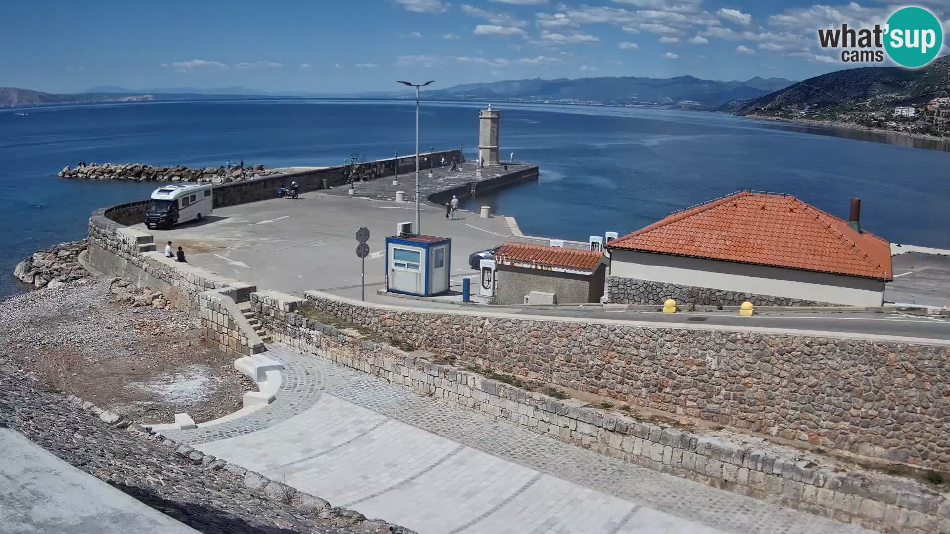 Senj Hafen Webcam – Wellenbrecher & Leuchtturm Liveblick