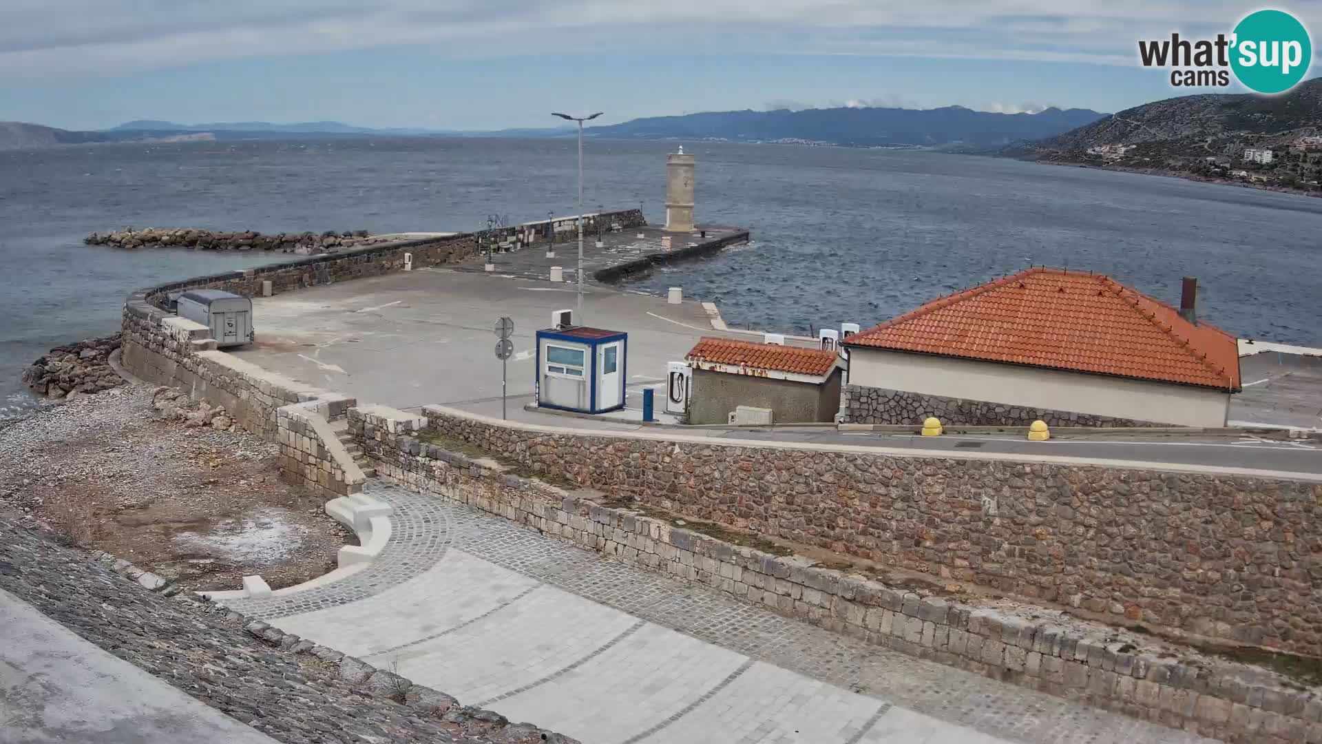 Senj Hafen Webcam – Wellenbrecher & Leuchtturm Liveblick