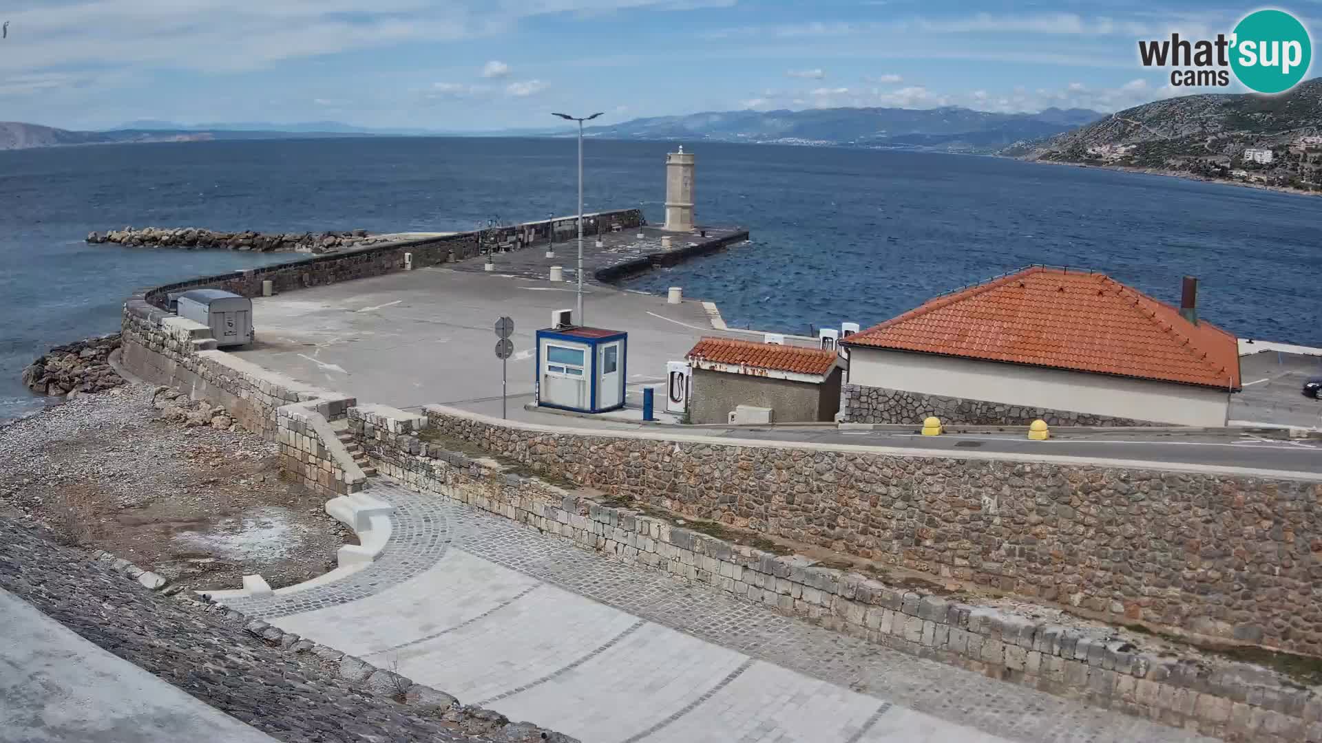Webcam puerto de Senj – Rompeolas y faro en directo