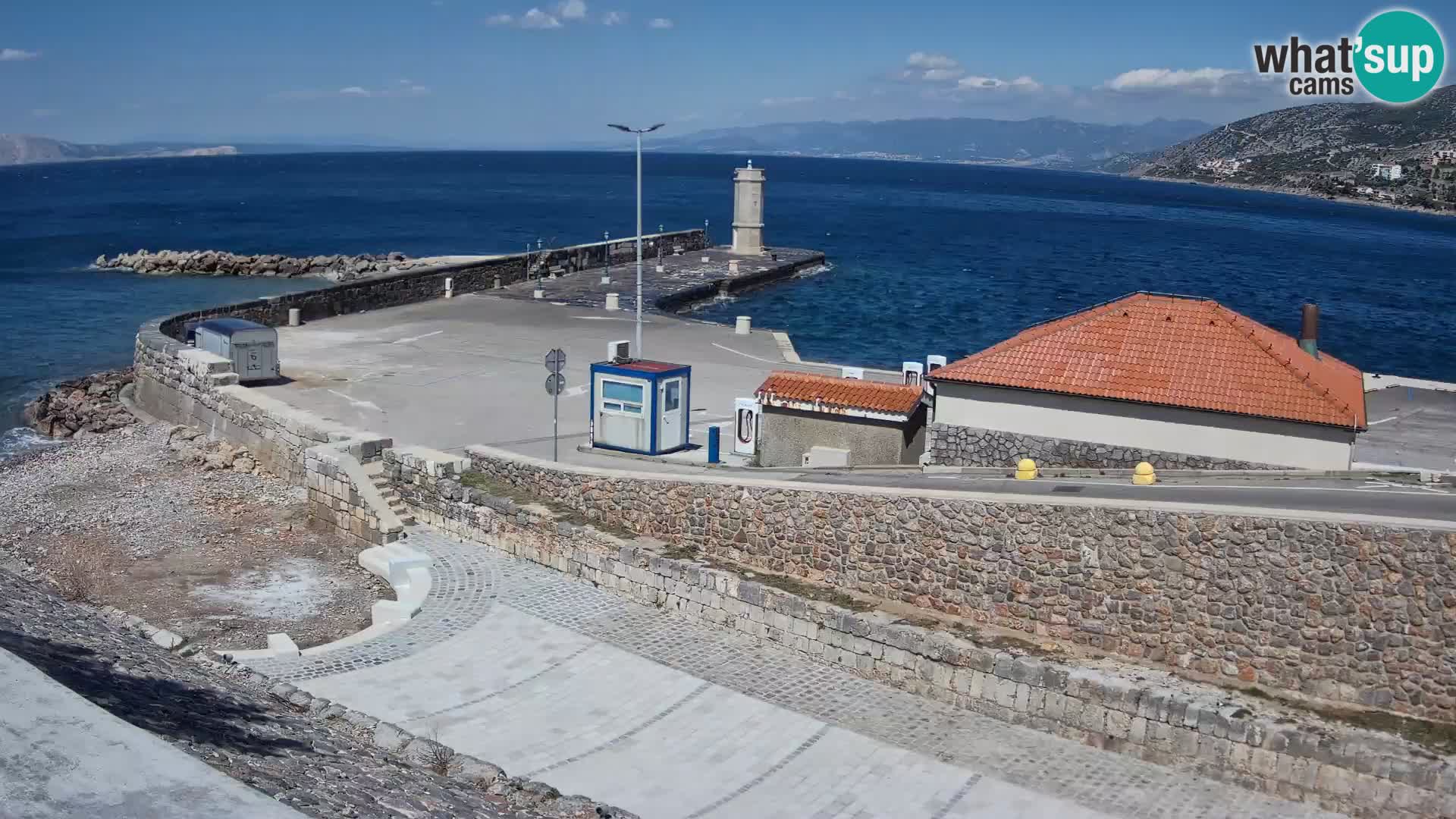 Senj Hafen Webcam – Wellenbrecher & Leuchtturm Liveblick