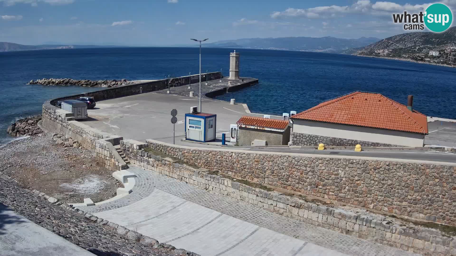 Senj Hafen Webcam – Wellenbrecher & Leuchtturm Liveblick