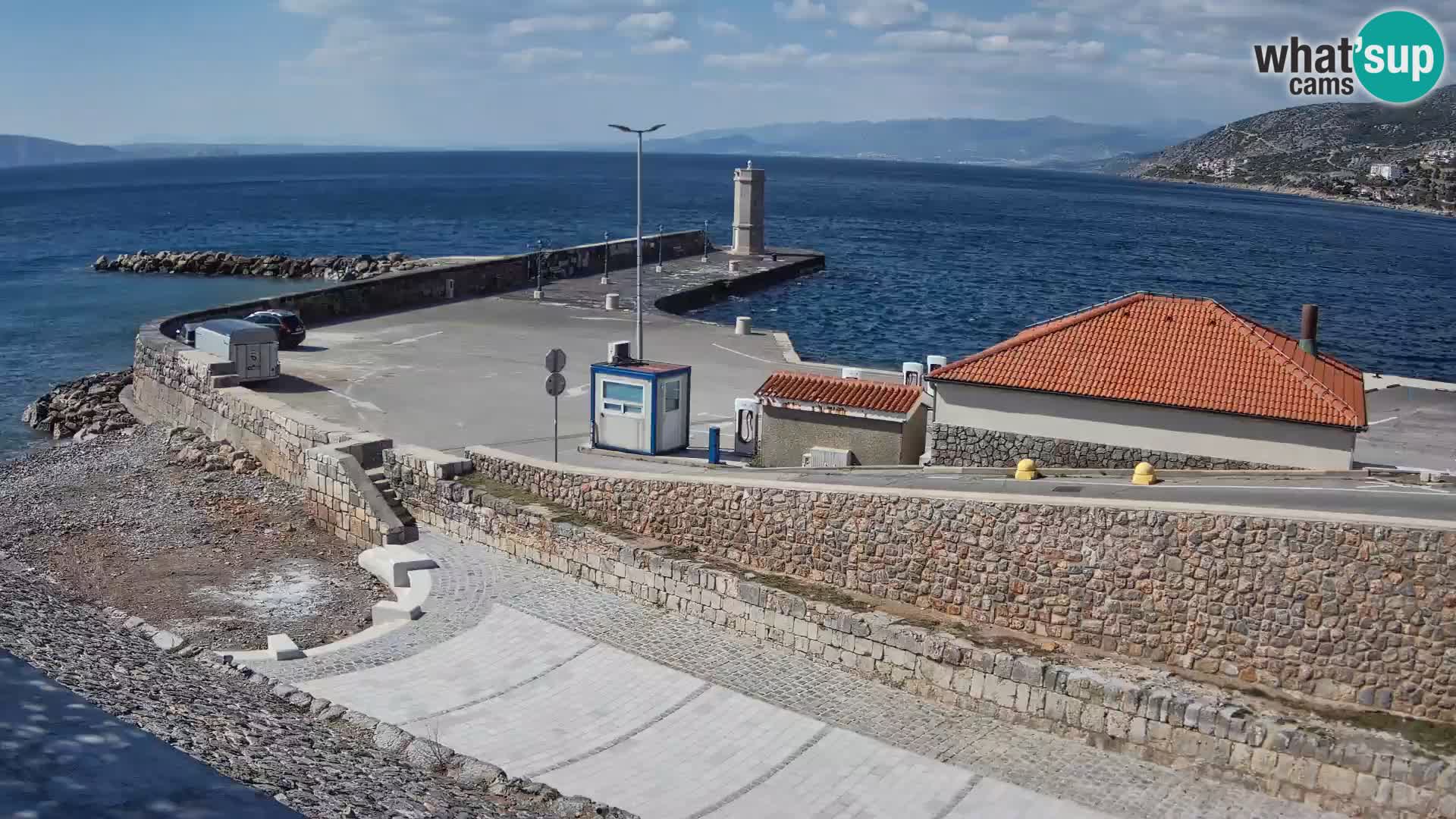 Senj Hafen Webcam – Wellenbrecher & Leuchtturm Liveblick