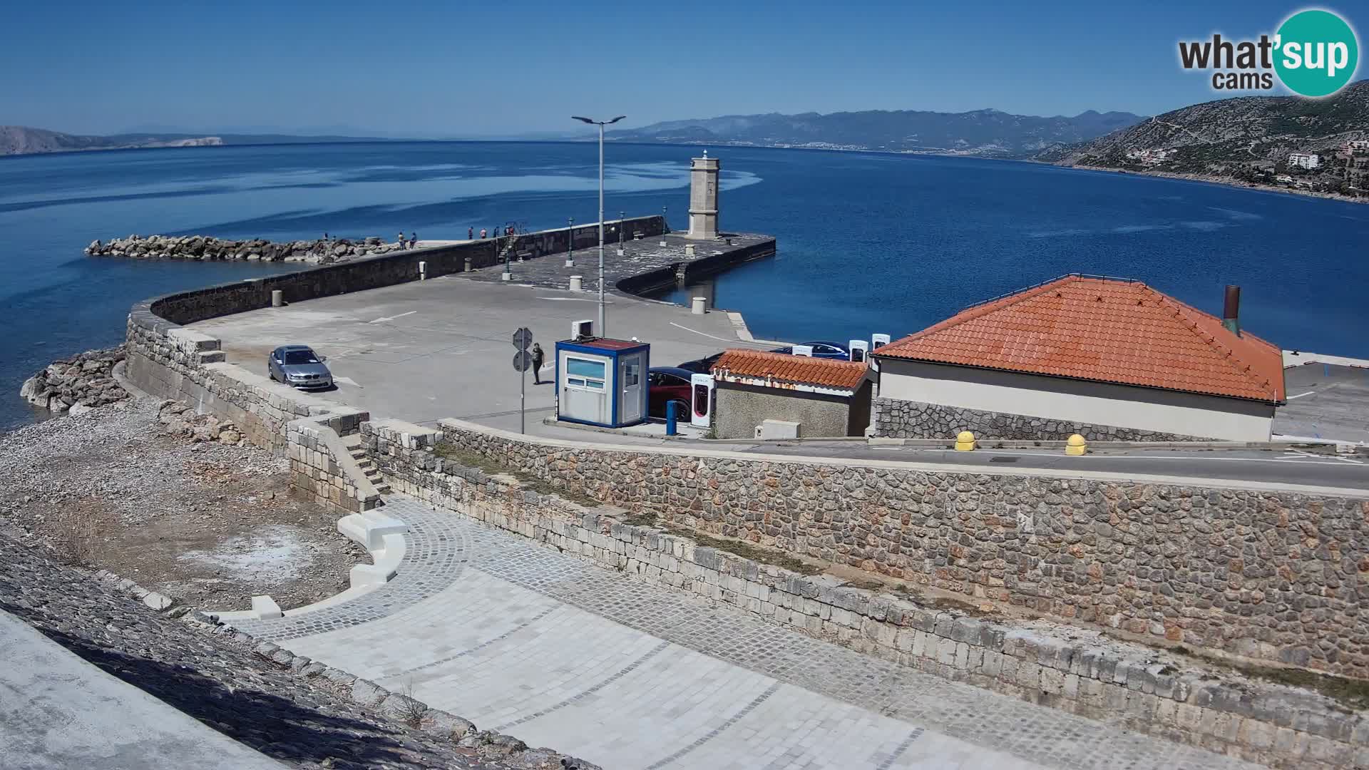 Webcam port de Senj – Vue sur la jetée et le phare