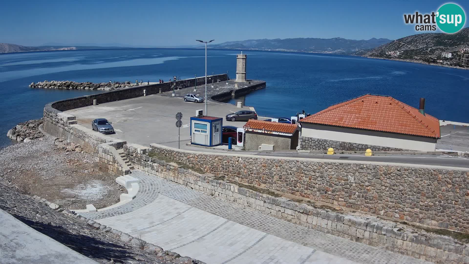 Senj Hafen Webcam – Wellenbrecher & Leuchtturm Liveblick