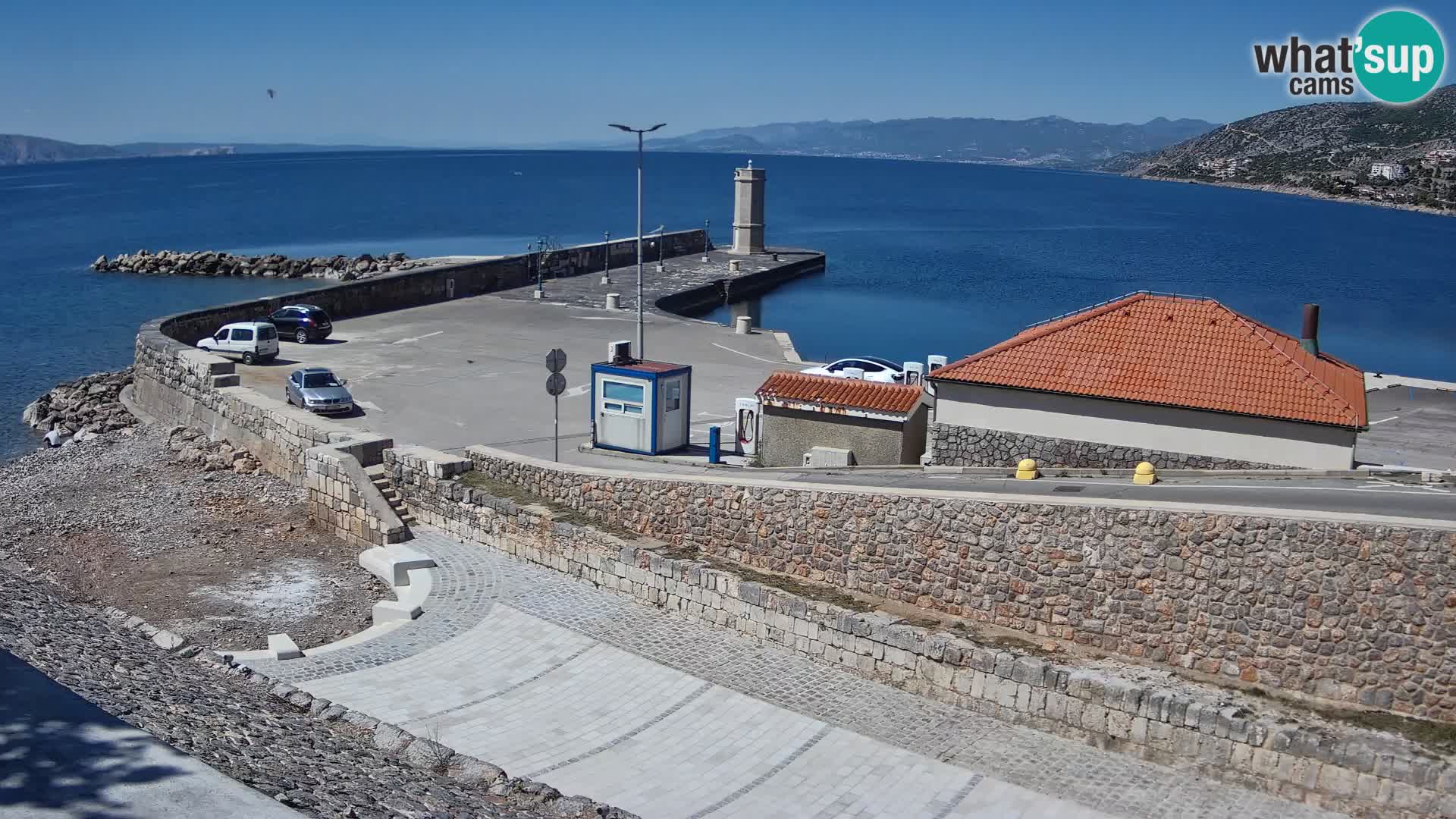 Webcam port de Senj – Vue sur la jetée et le phare