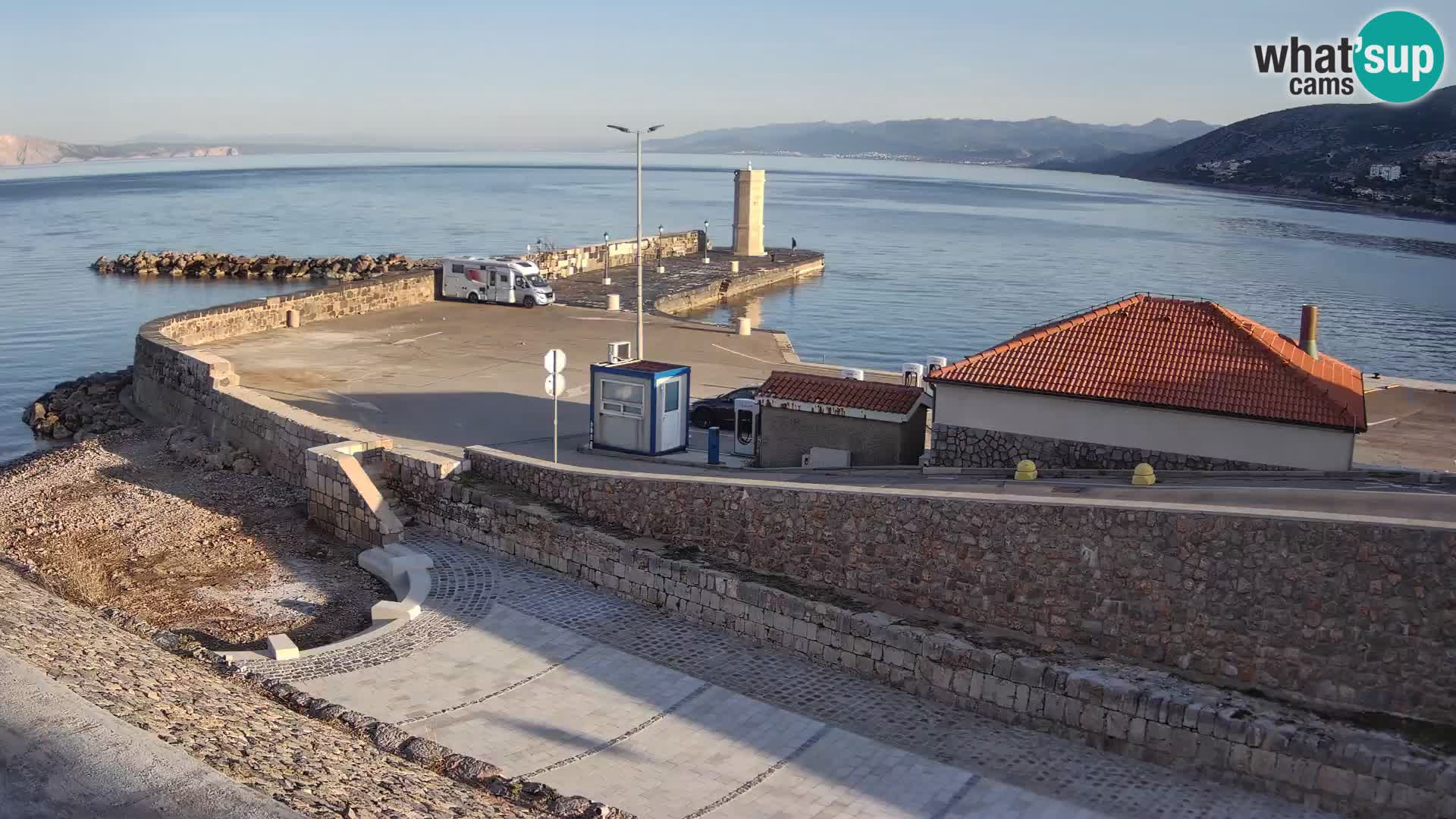 Senj Hafen Webcam – Wellenbrecher & Leuchtturm Liveblick