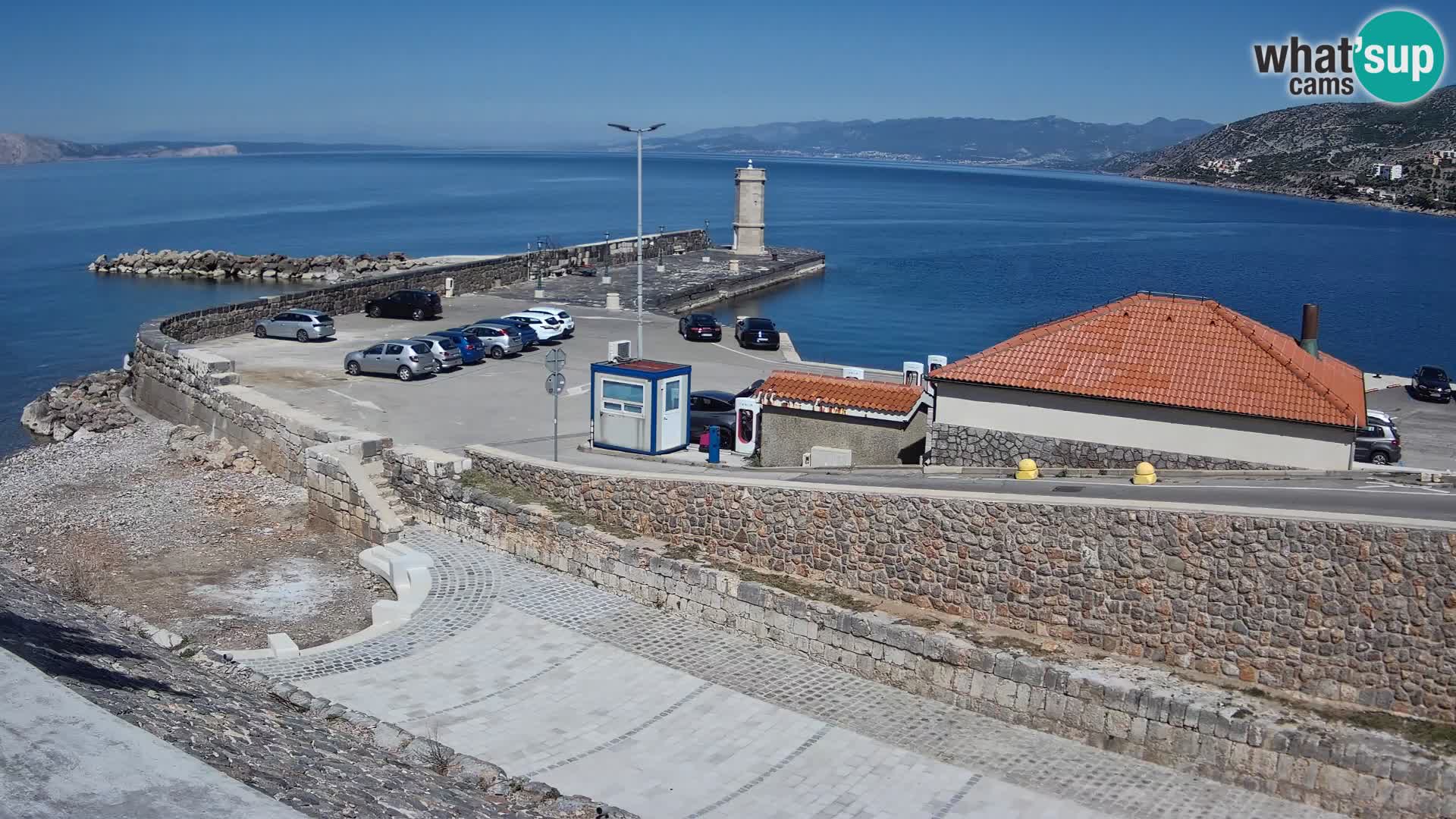 Webcam port de Senj – Vue sur la jetée et le phare