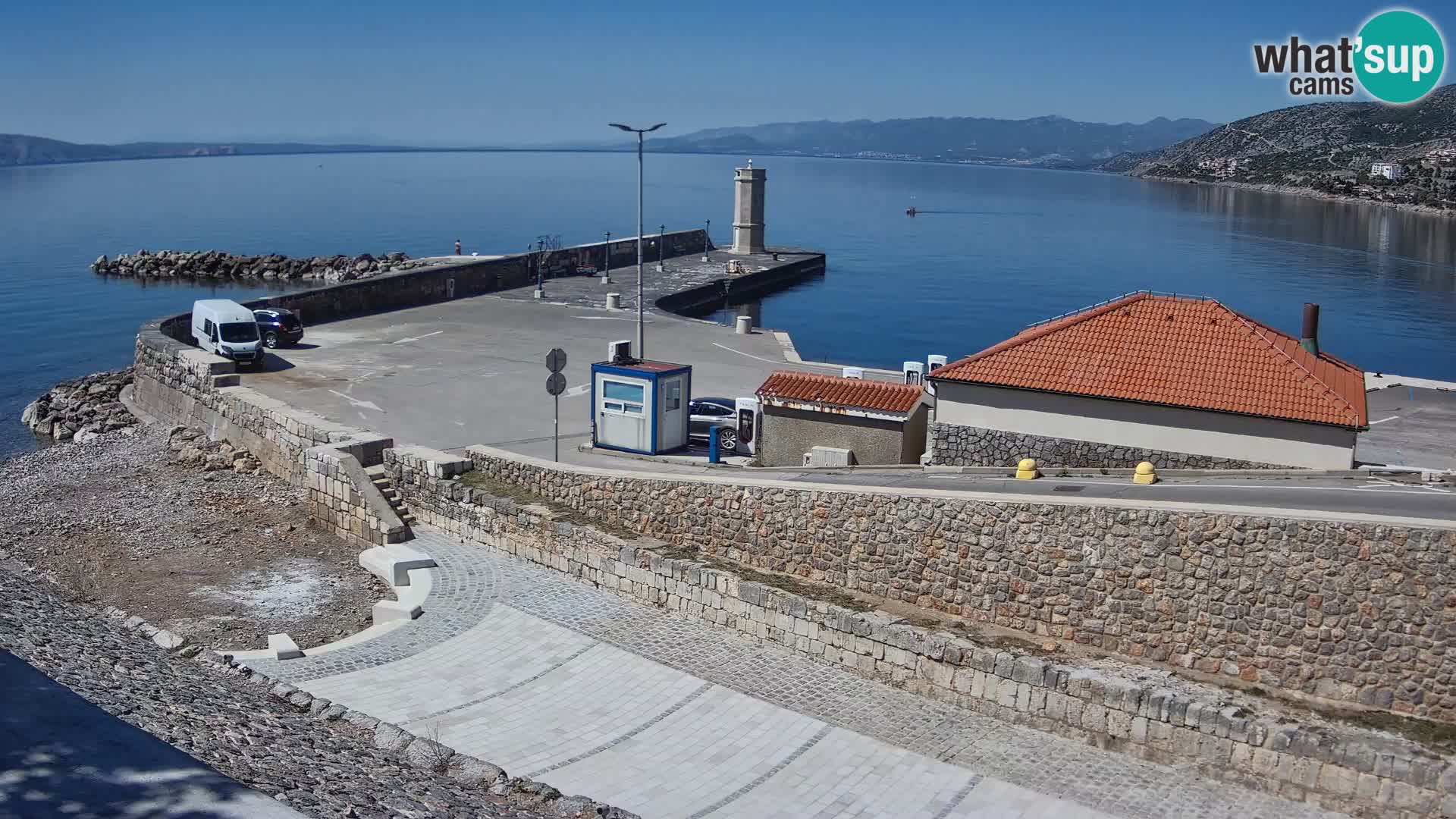 Webcam port de Senj – Vue sur la jetée et le phare