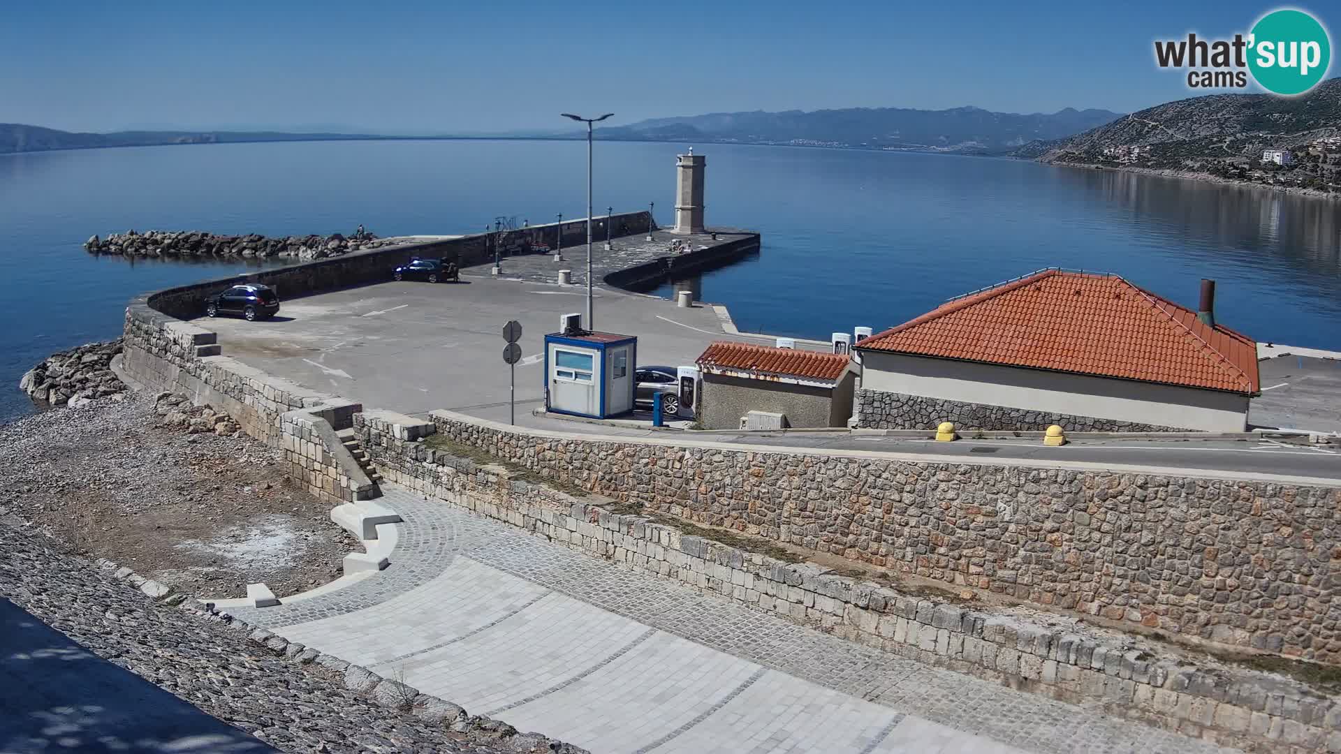 Webcam port de Senj – Vue sur la jetée et le phare