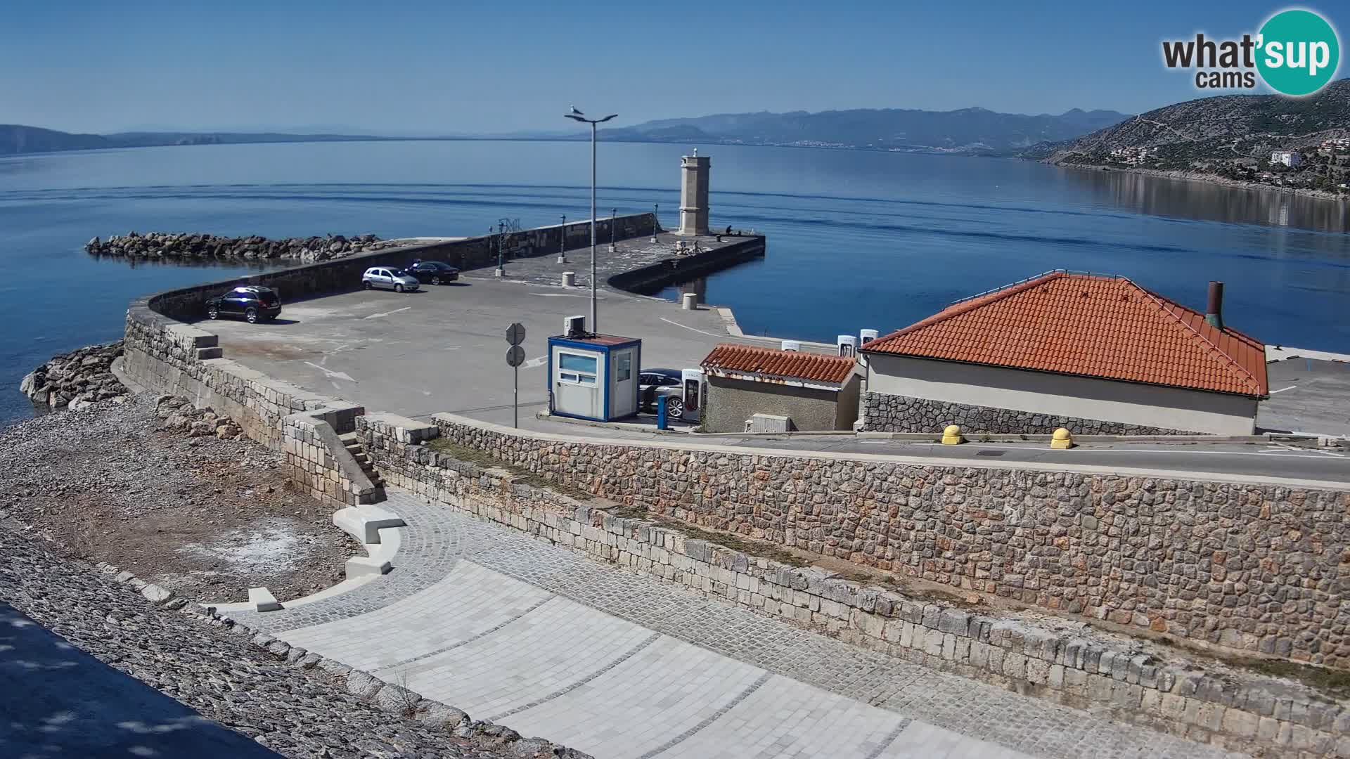 Webcam port de Senj – Vue sur la jetée et le phare