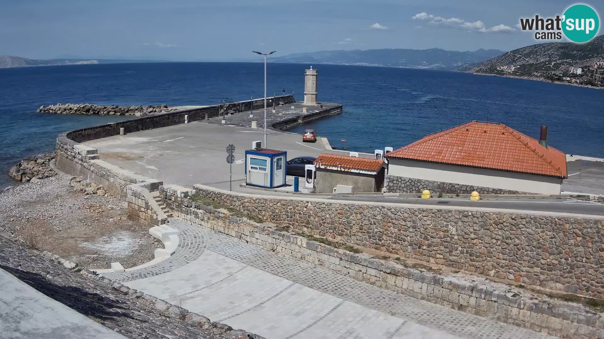 Senj Hafen Webcam – Wellenbrecher & Leuchtturm Liveblick