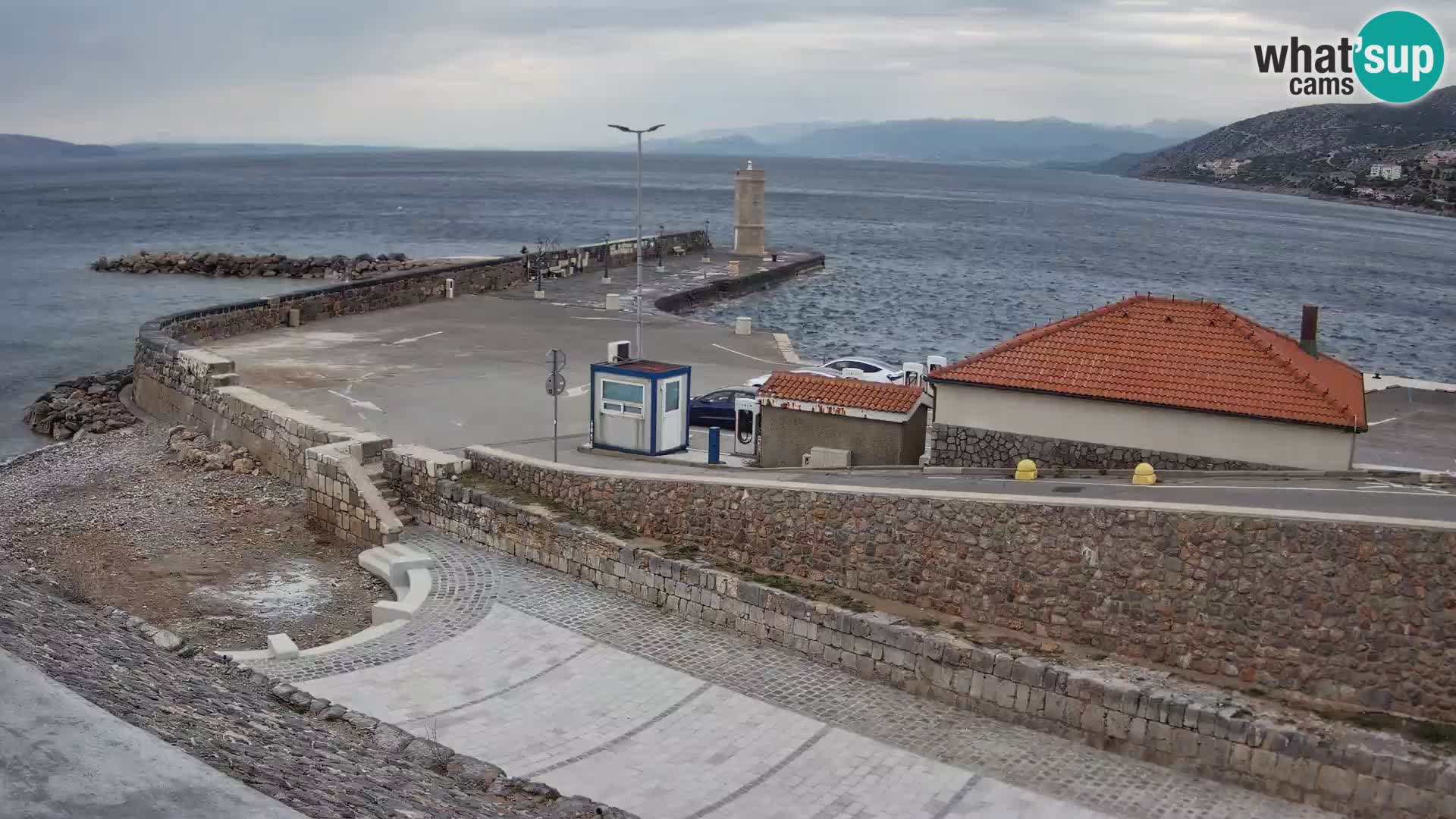 Webcam puerto de Senj – Rompeolas y faro en directo