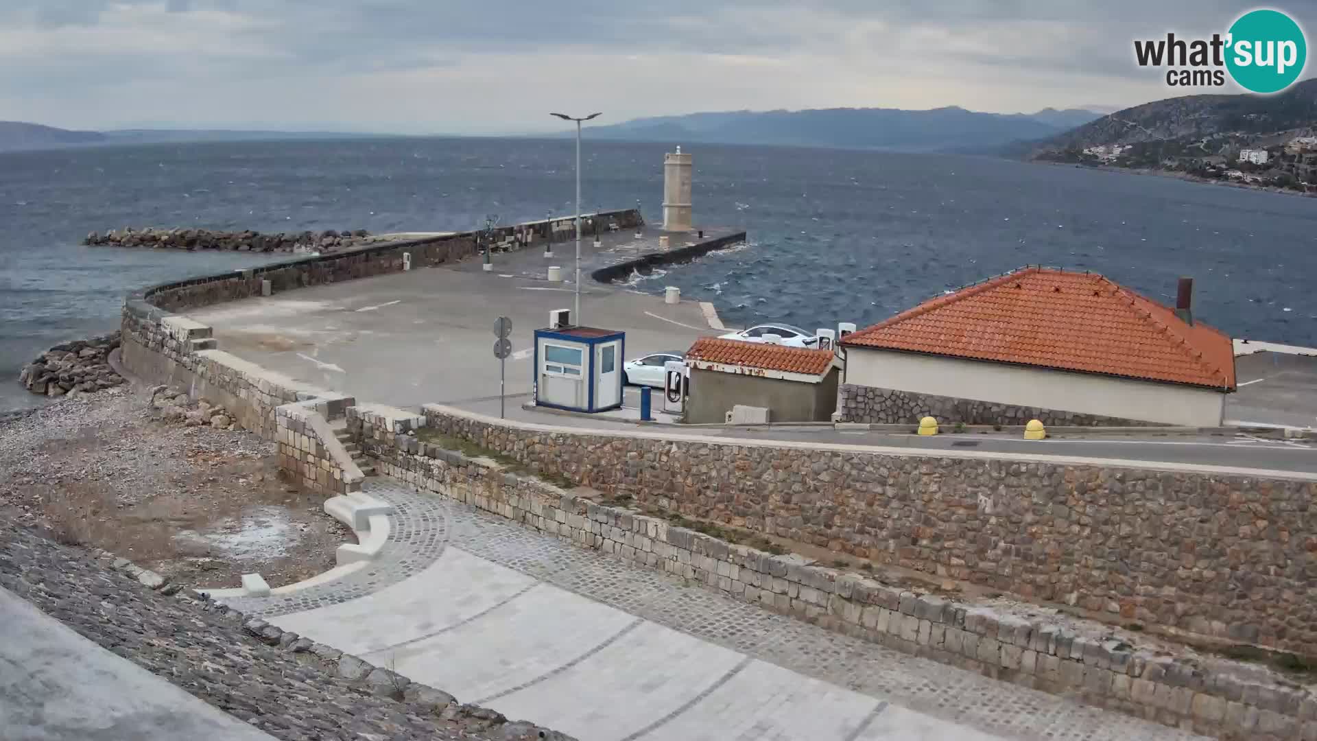 Webcam puerto de Senj – Rompeolas y faro en directo