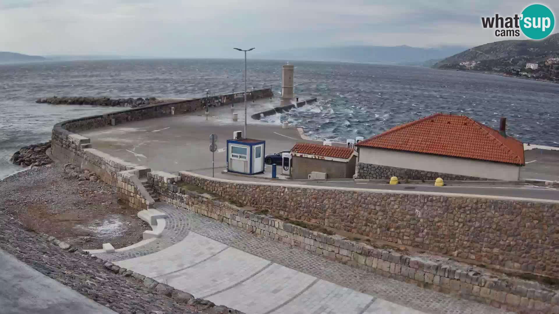 Webcam puerto de Senj – Rompeolas y faro en directo