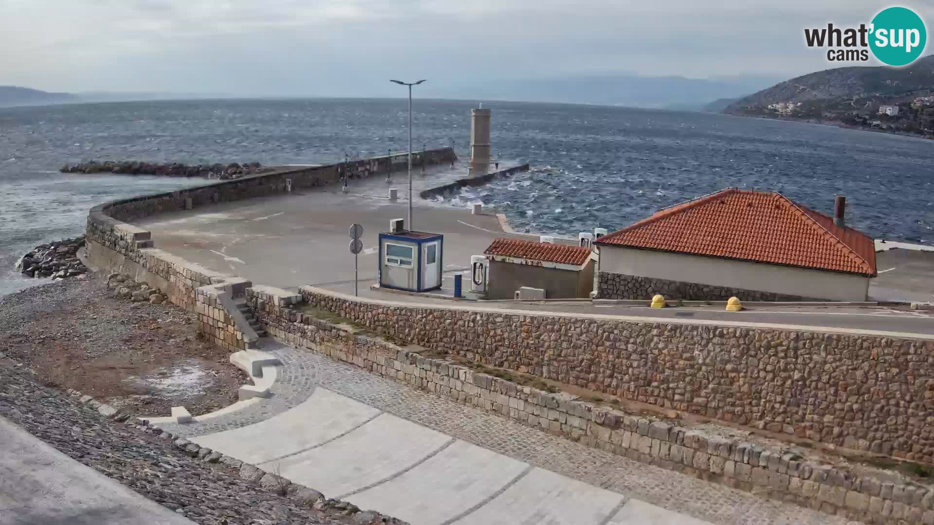 Webcam puerto de Senj – Rompeolas y faro en directo