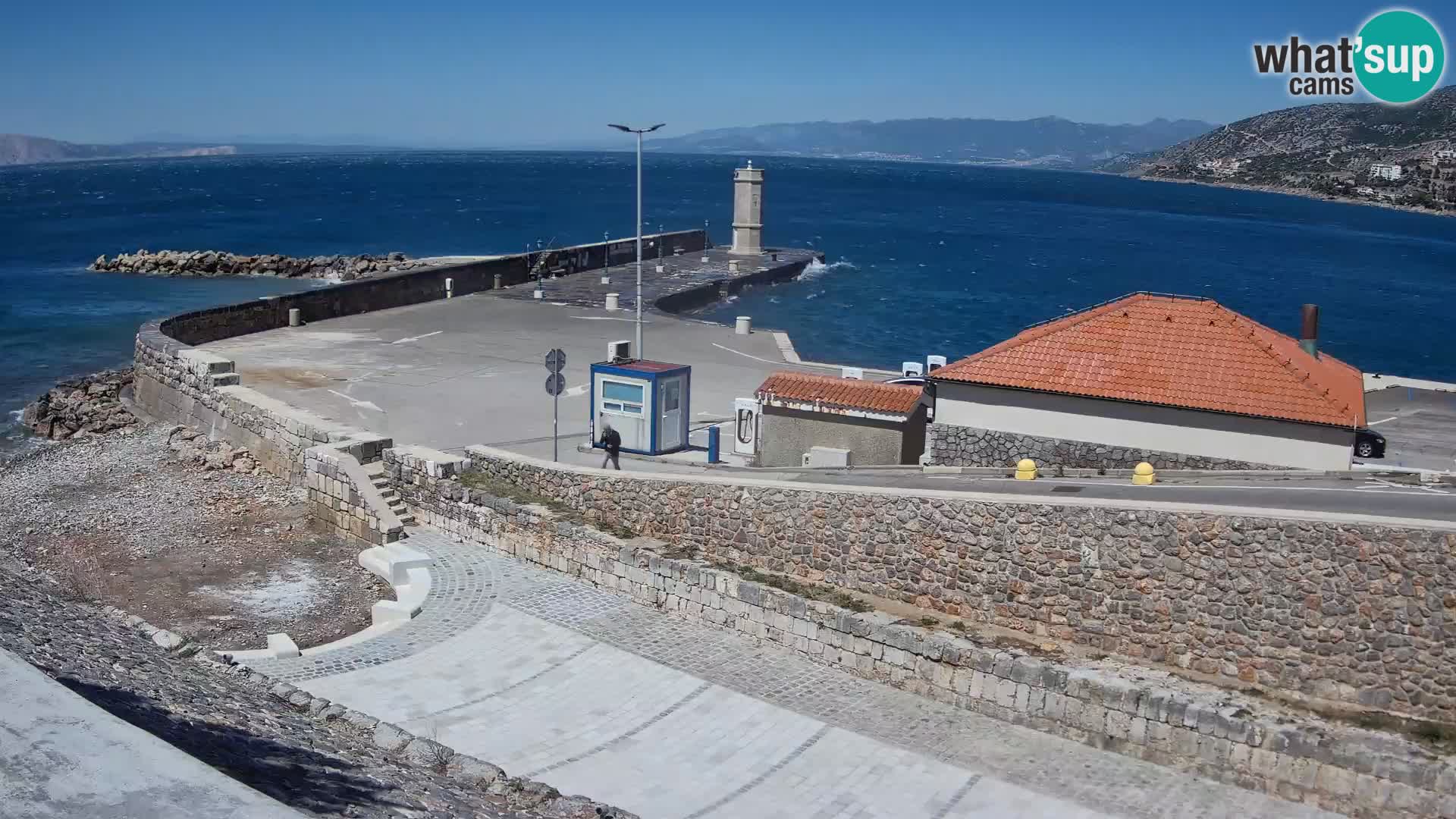 Senj Hafen Webcam – Wellenbrecher & Leuchtturm Liveblick