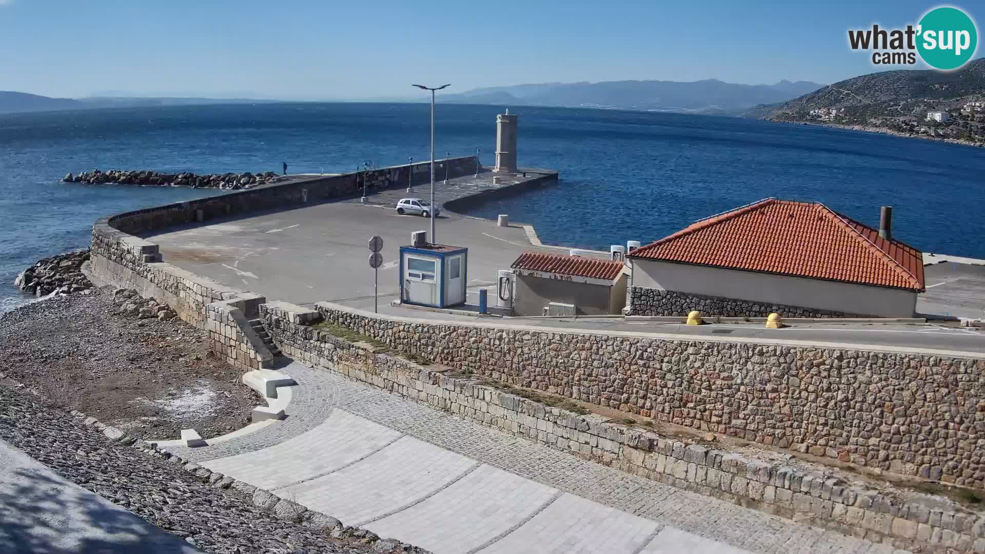 Senj Hafen Webcam – Wellenbrecher & Leuchtturm Liveblick