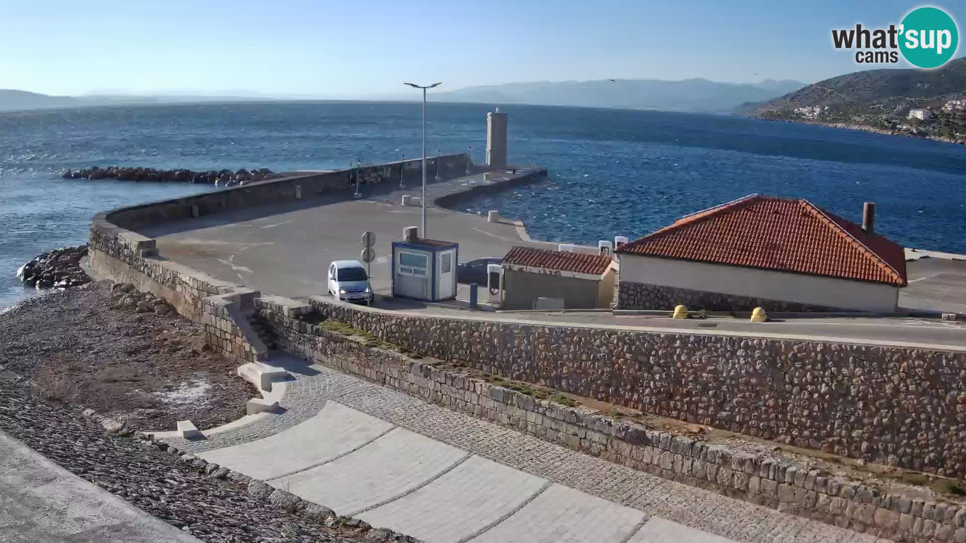 Senj Hafen Webcam – Wellenbrecher & Leuchtturm Liveblick