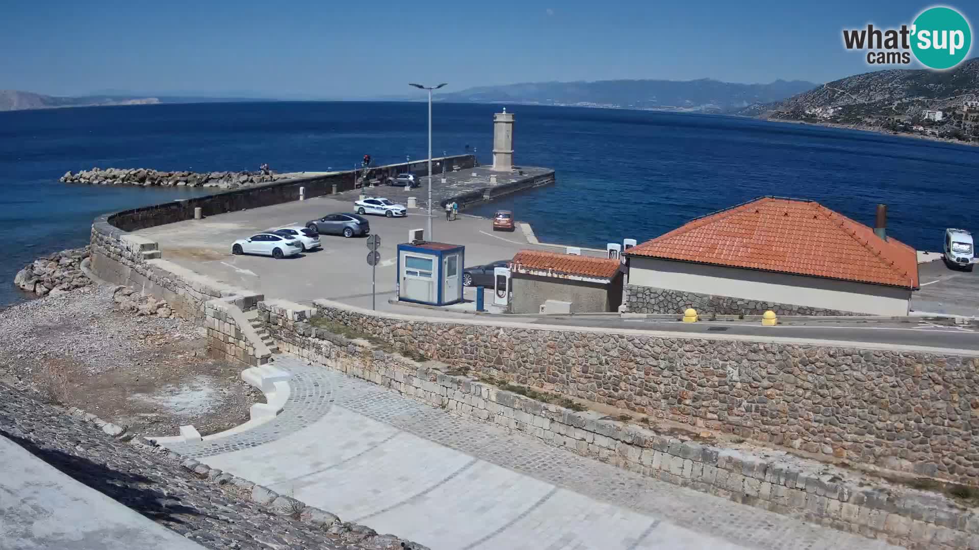 Webcam port de Senj – Vue sur la jetée et le phare