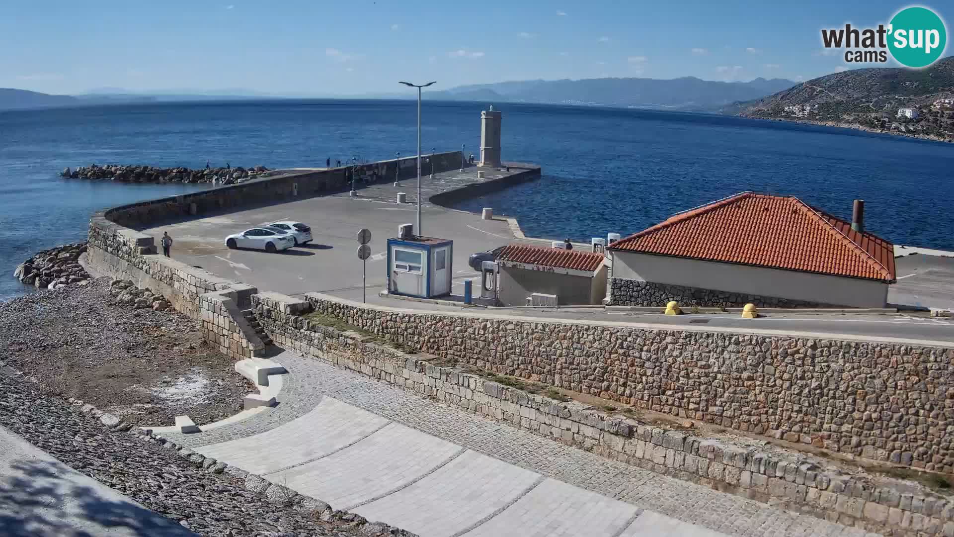 Webcam port de Senj – Vue sur la jetée et le phare