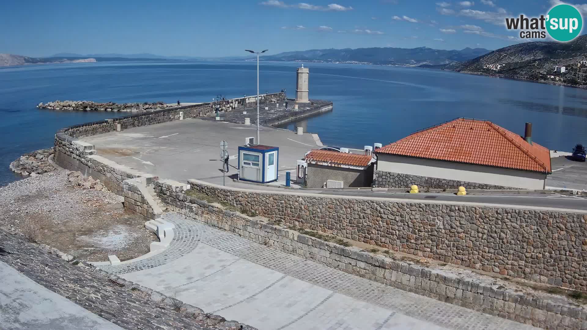 Senj Hafen Webcam – Wellenbrecher & Leuchtturm Liveblick
