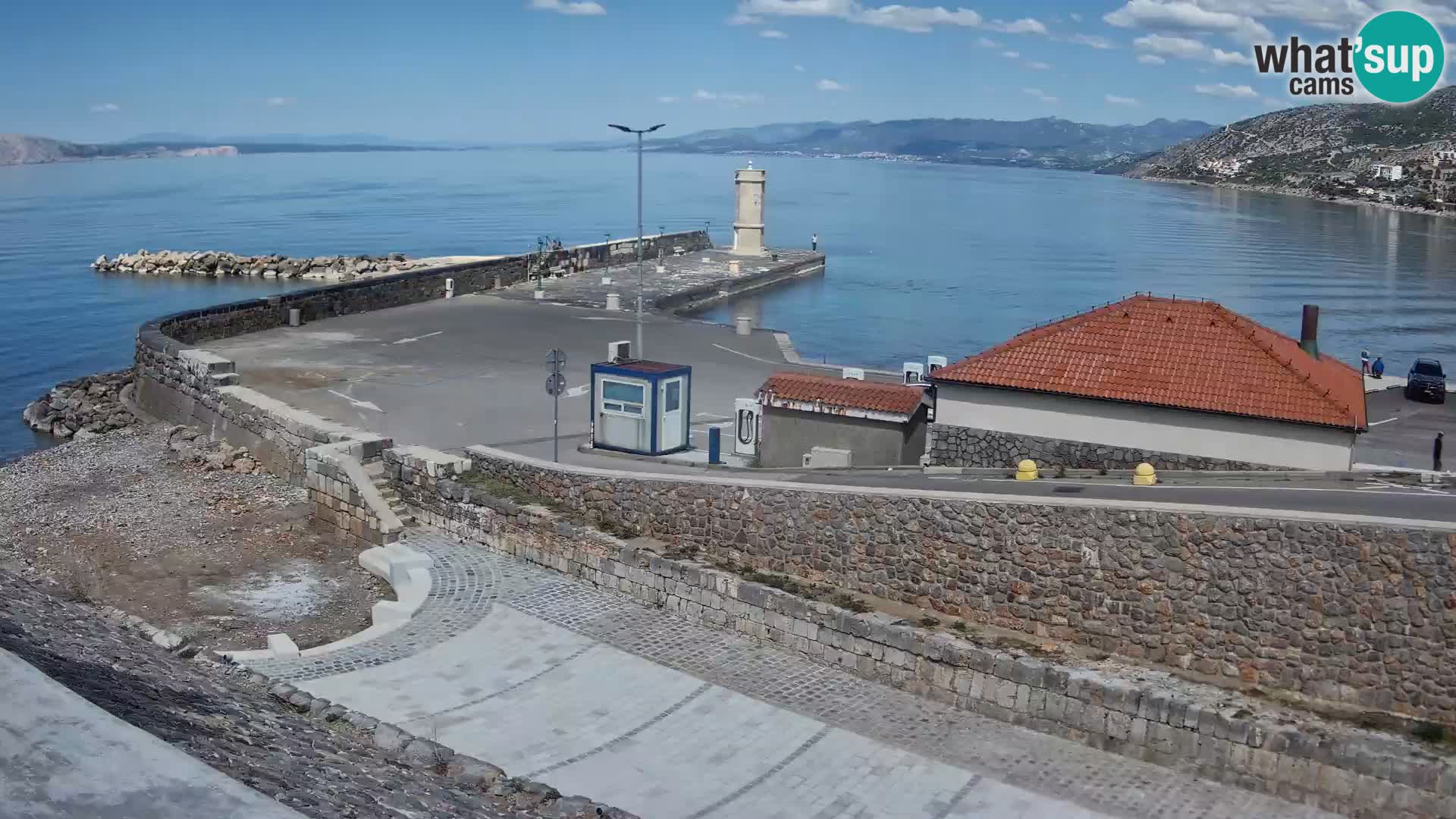 Senj Hafen Webcam – Wellenbrecher & Leuchtturm Liveblick