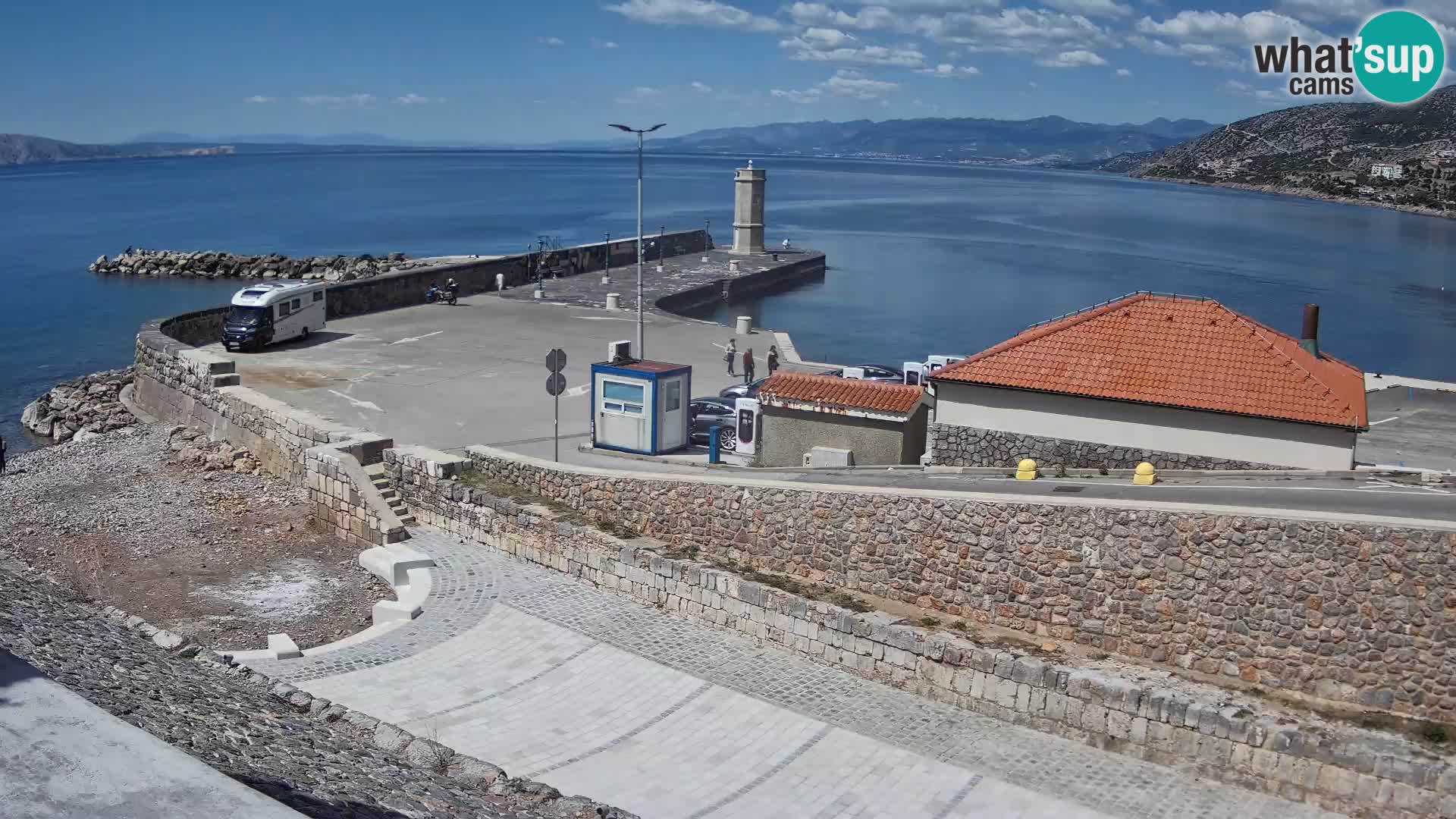 Senj Hafen Webcam – Wellenbrecher & Leuchtturm Liveblick