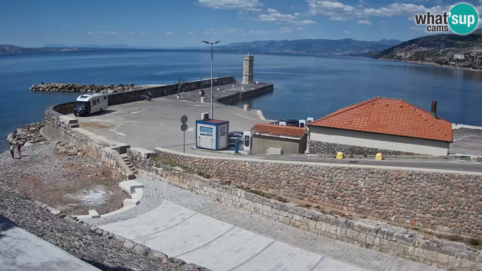 Senj Hafen Webcam – Wellenbrecher & Leuchtturm Liveblick