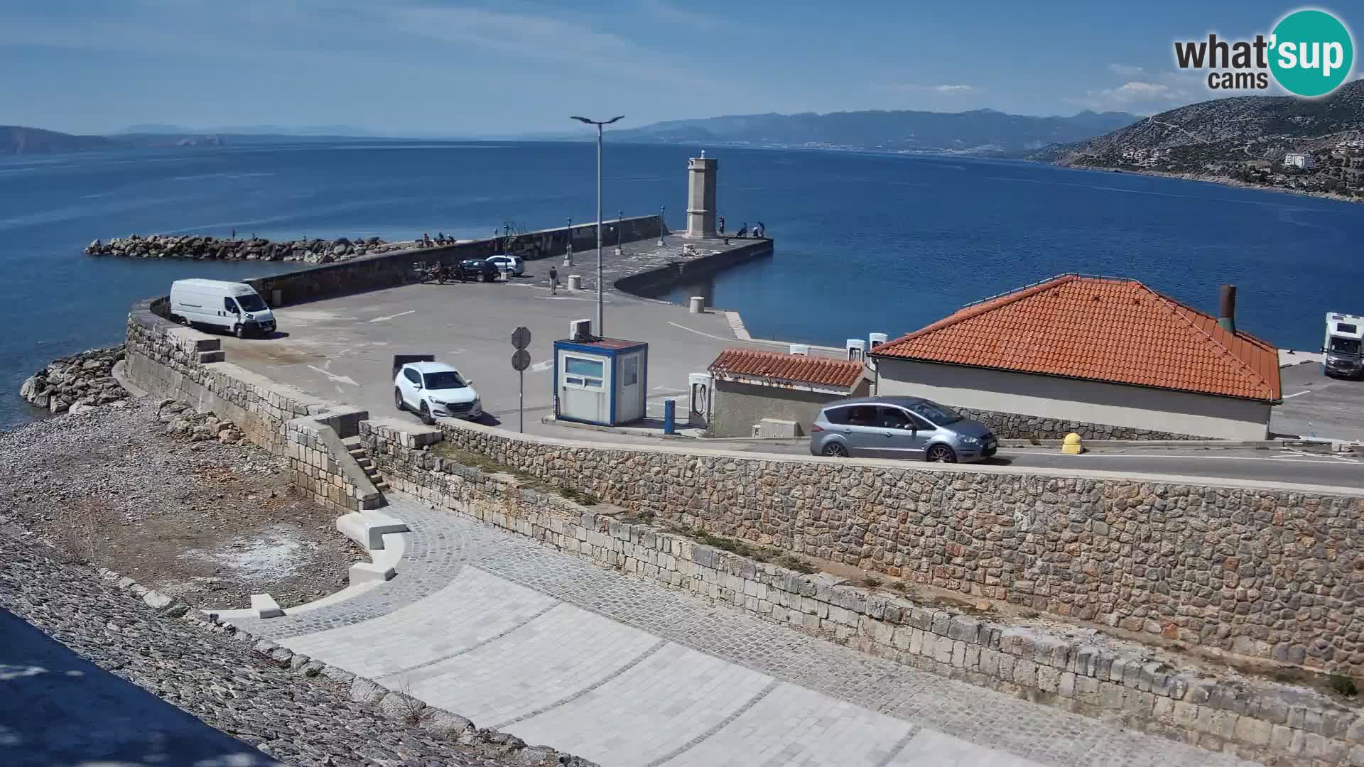 Webcam port de Senj – Vue sur la jetée et le phare