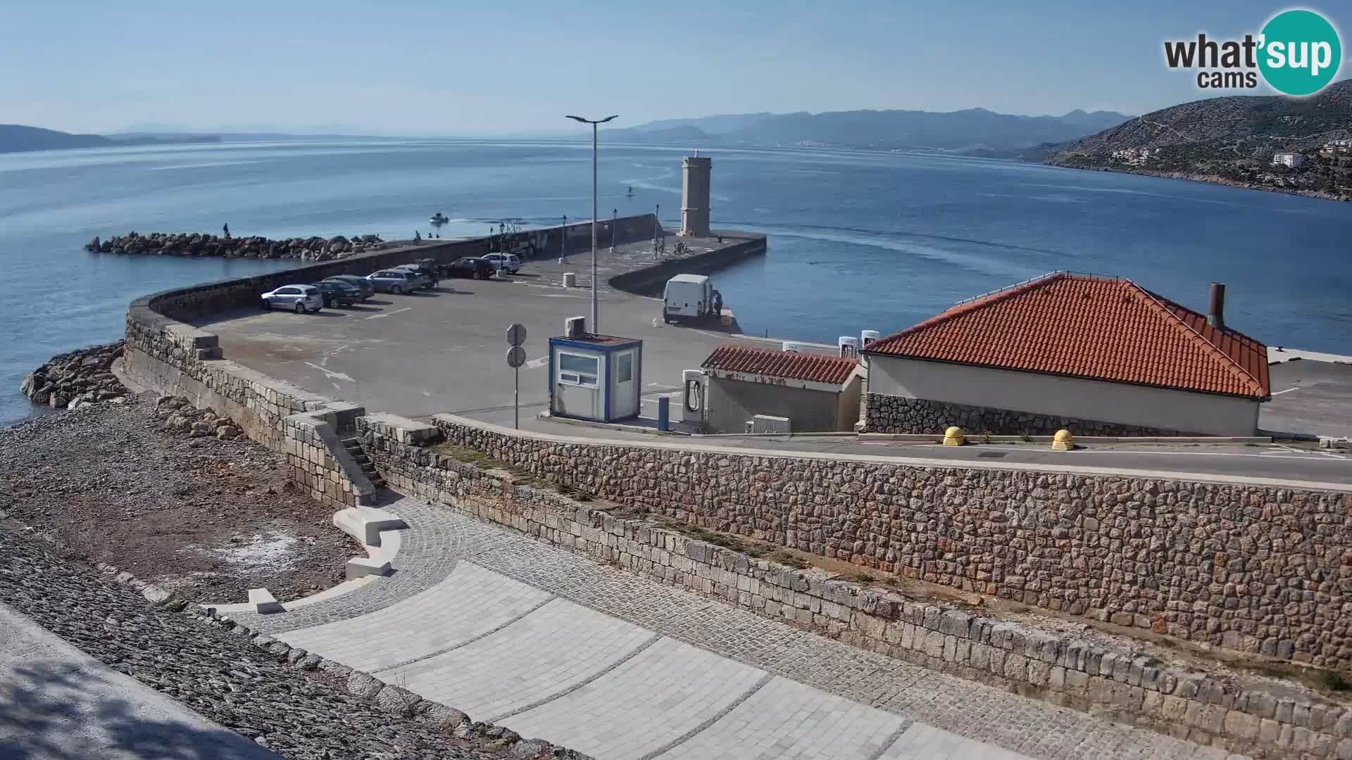 Senj Hafen Webcam – Wellenbrecher & Leuchtturm Liveblick
