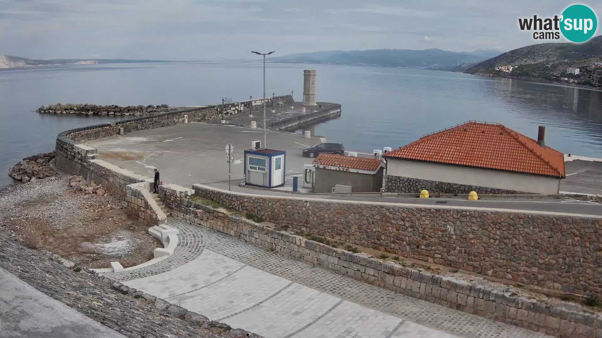 Webcam port de Senj – Vue sur la jetée et le phare