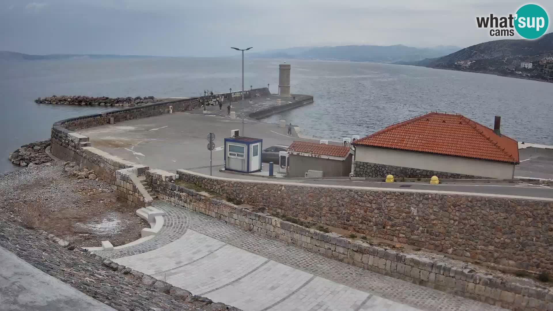 Webcam port de Senj – Vue sur la jetée et le phare