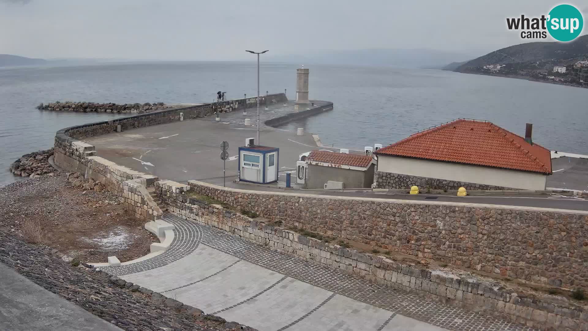 Webcam port de Senj – Vue sur la jetée et le phare
