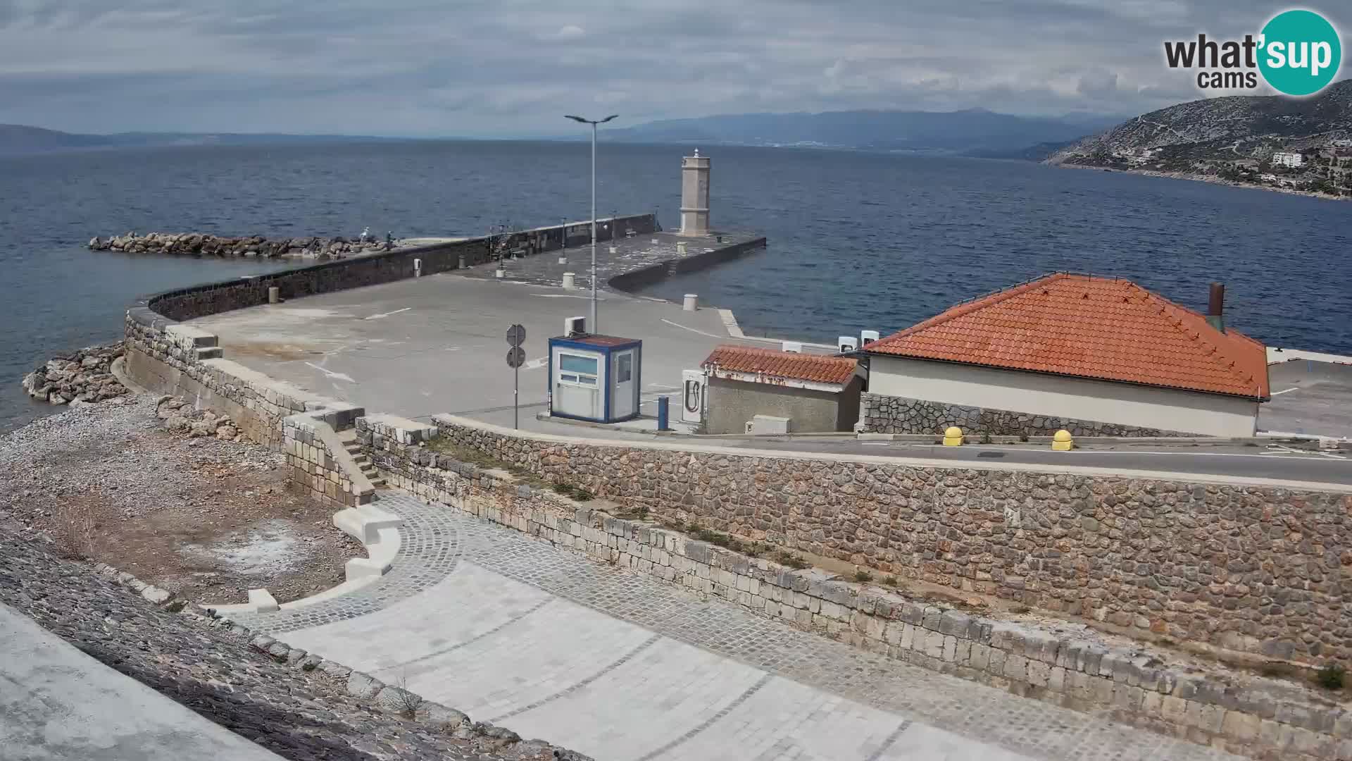 Senj Hafen Webcam – Wellenbrecher & Leuchtturm Liveblick