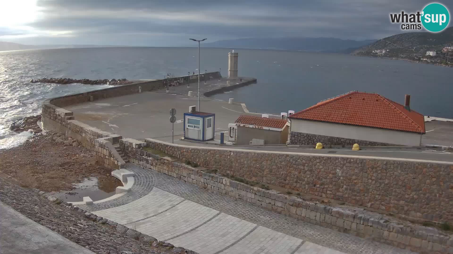 Webcam puerto de Senj – Rompeolas y faro en directo