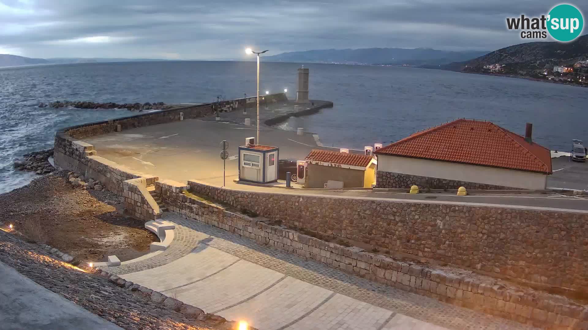 Senj Harbour Webcam – Breakwater & Lighthouse Live View