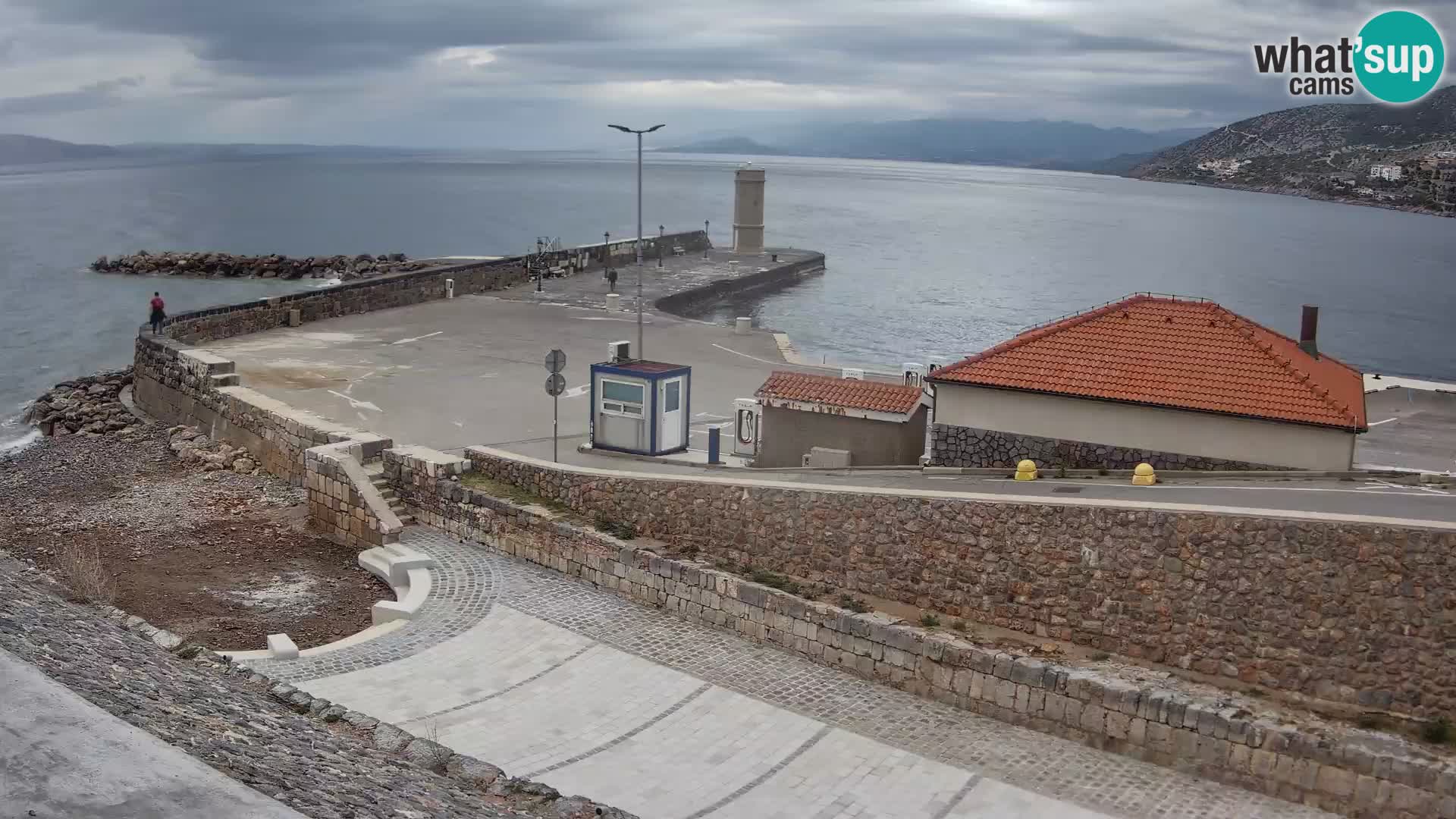 Senj Hafen Webcam – Wellenbrecher & Leuchtturm Liveblick