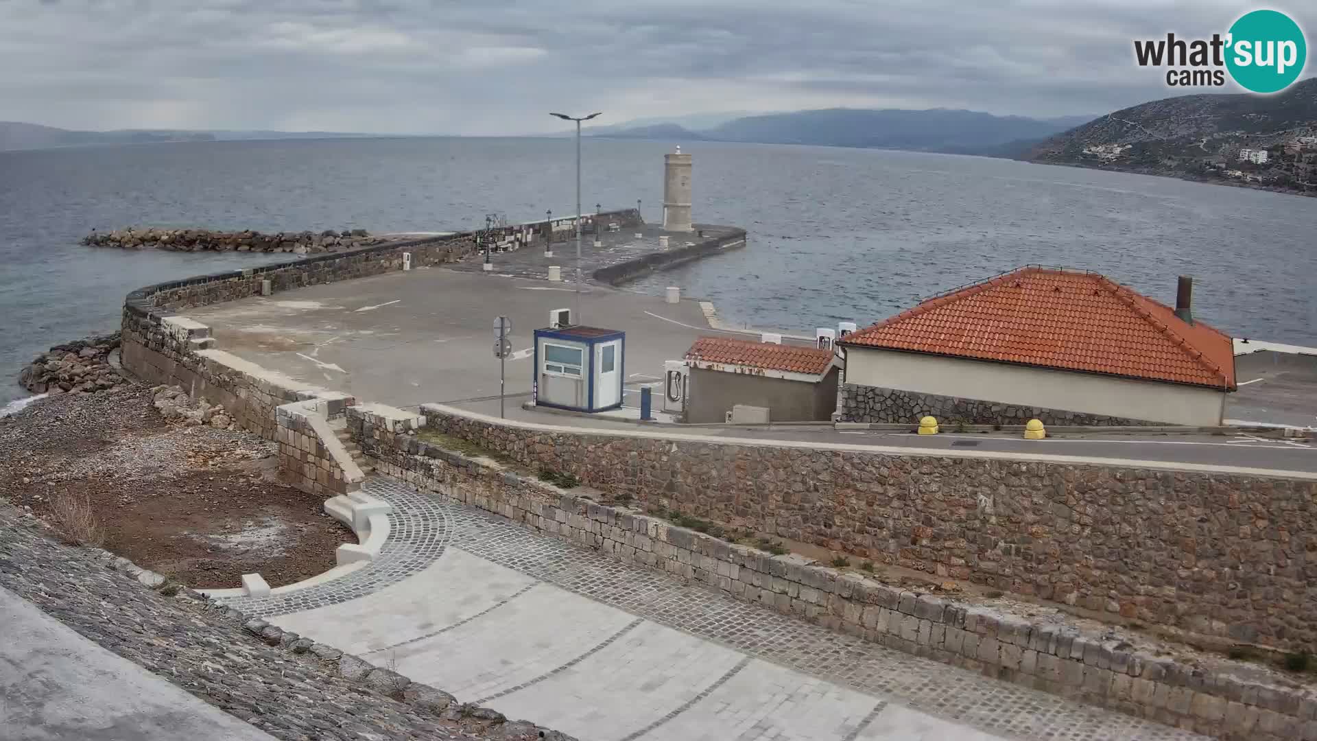 Webcam port de Senj – Vue sur la jetée et le phare