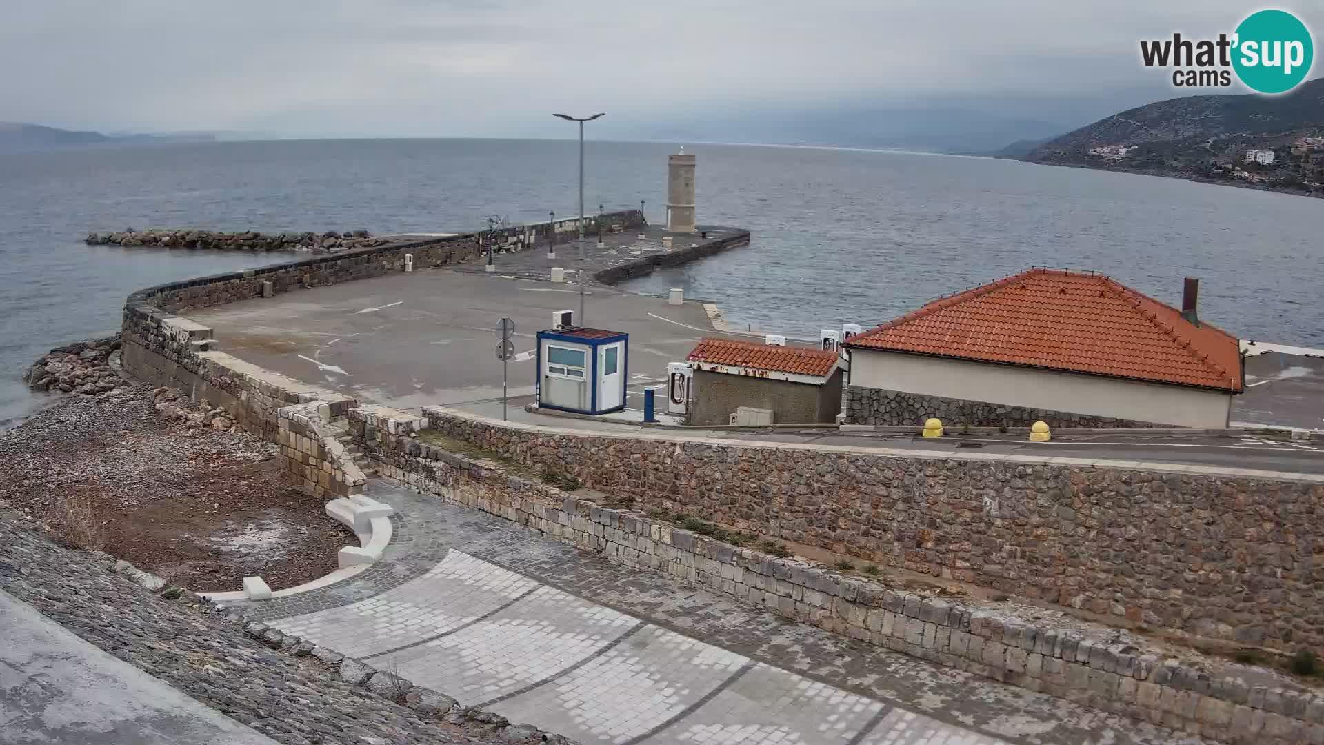 Webcam port de Senj – Vue sur la jetée et le phare