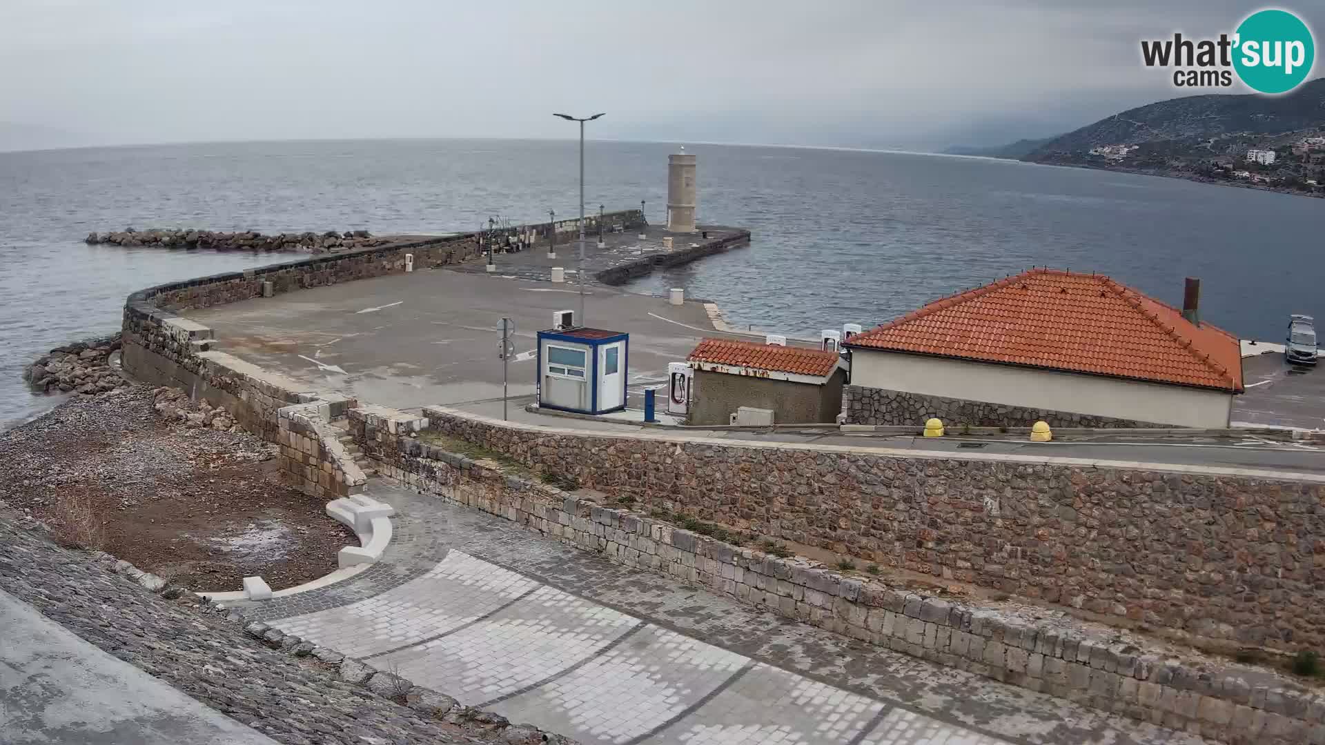 Webcam port de Senj – Vue sur la jetée et le phare