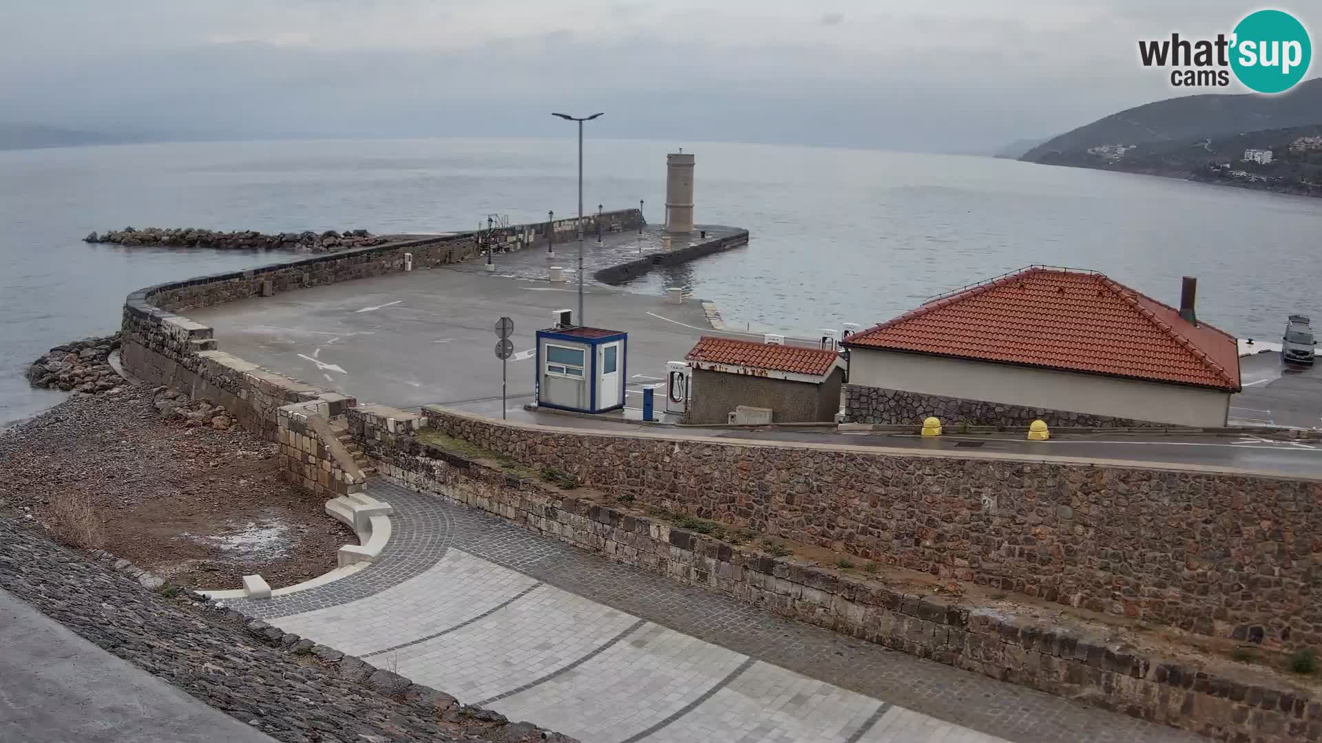 Senj Hafen Webcam – Wellenbrecher & Leuchtturm Liveblick