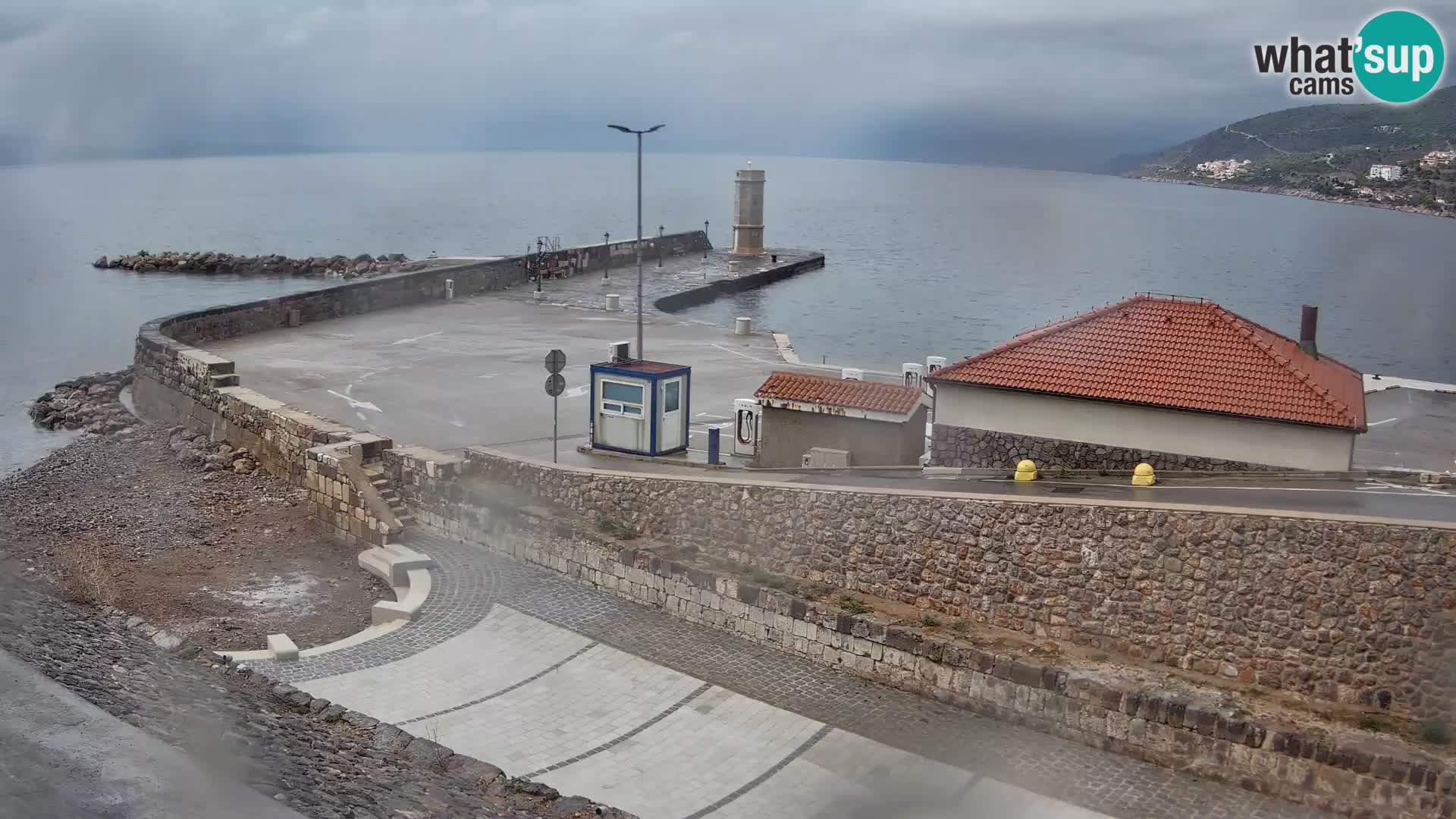Senj Hafen Webcam – Wellenbrecher & Leuchtturm Liveblick