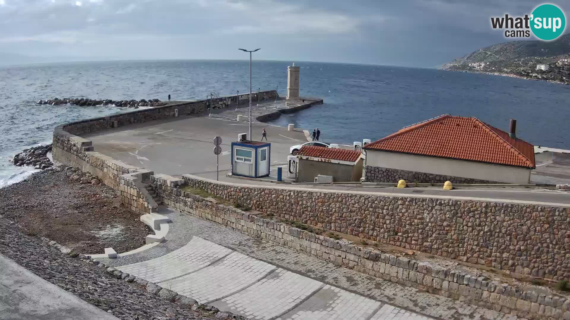 Senj Hafen Webcam – Wellenbrecher & Leuchtturm Liveblick