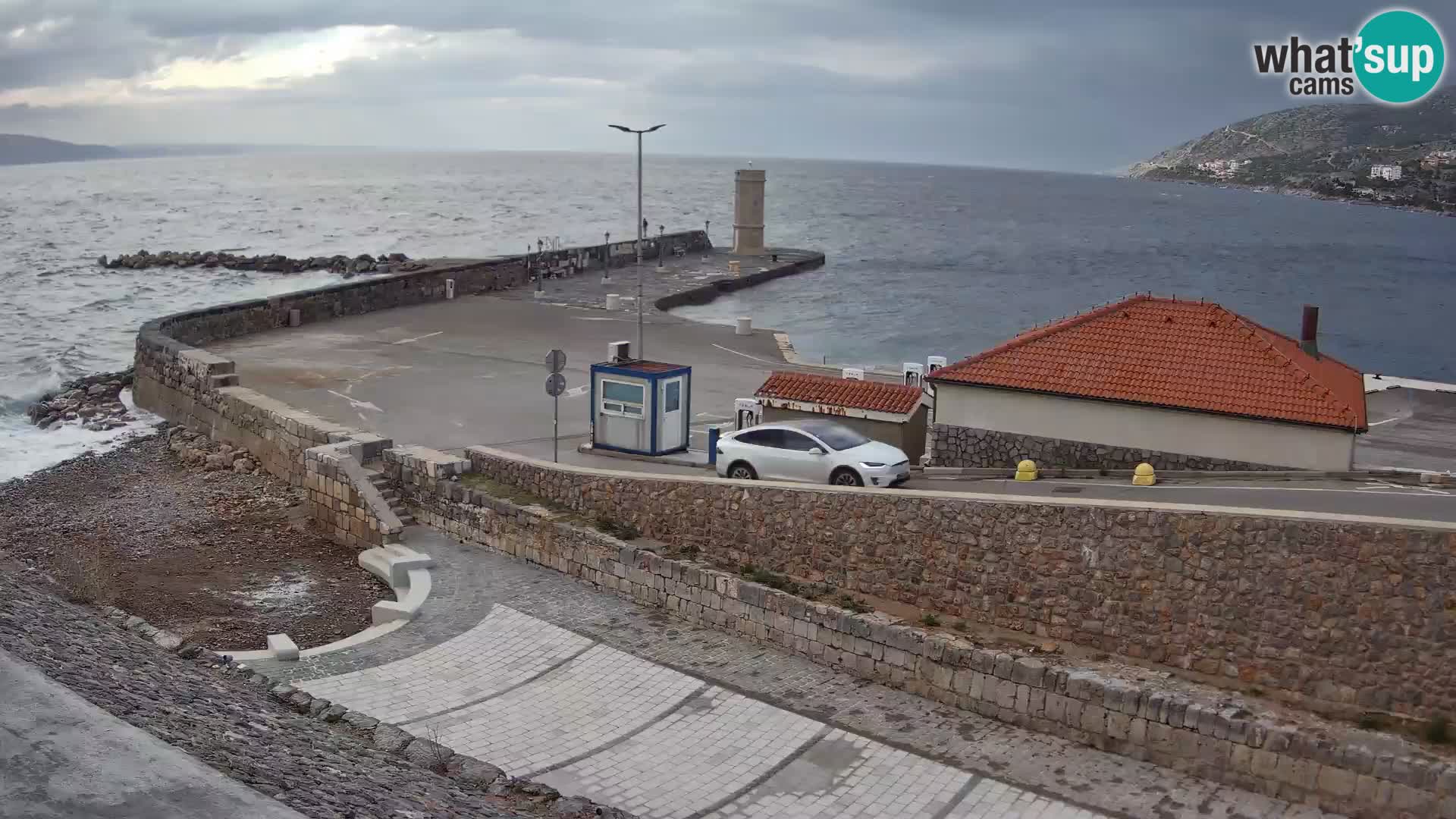 Senj Hafen Webcam – Wellenbrecher & Leuchtturm Liveblick