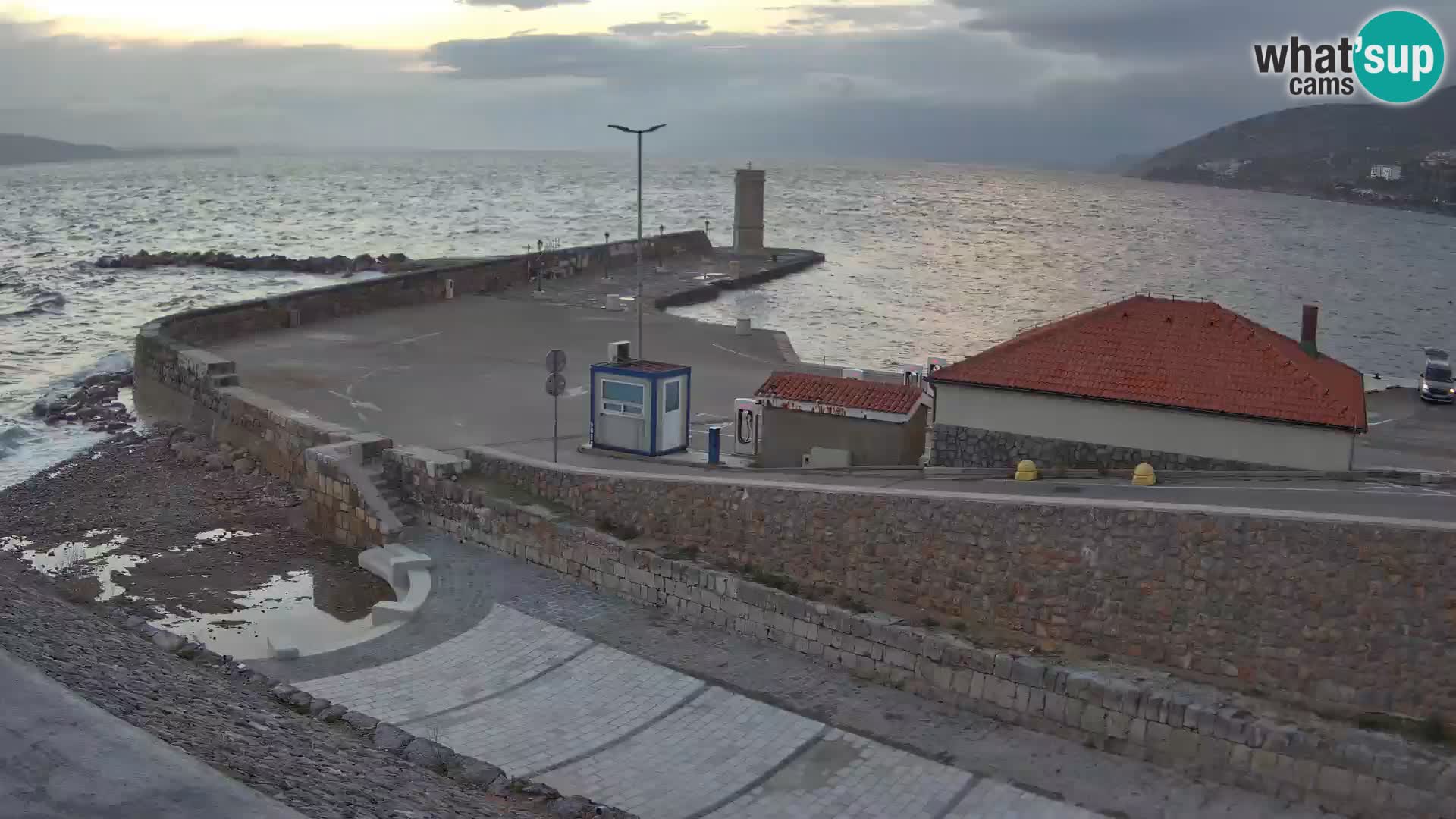 Webcam puerto de Senj – Rompeolas y faro en directo