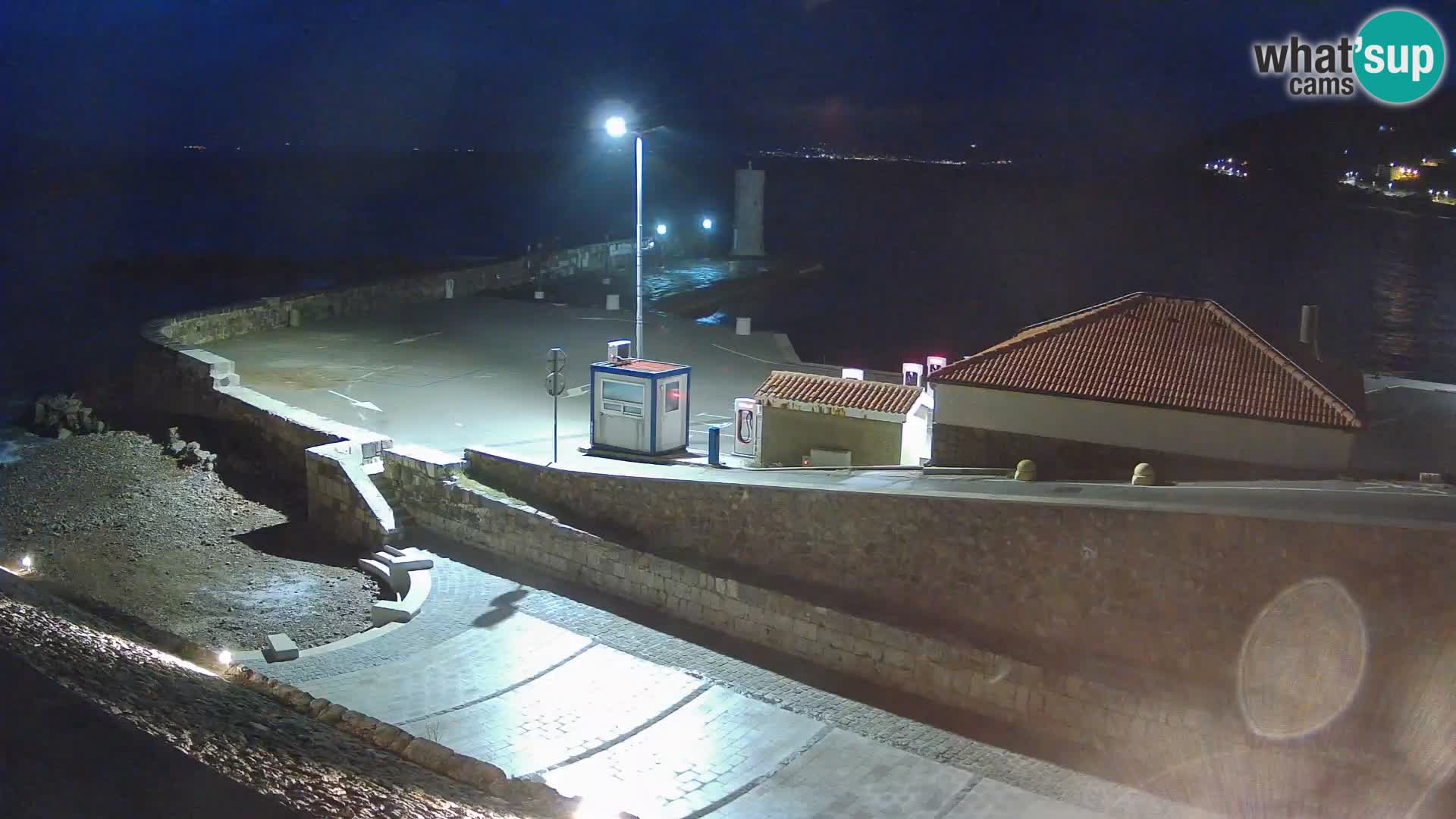 Senj Hafen Webcam – Wellenbrecher & Leuchtturm Liveblick