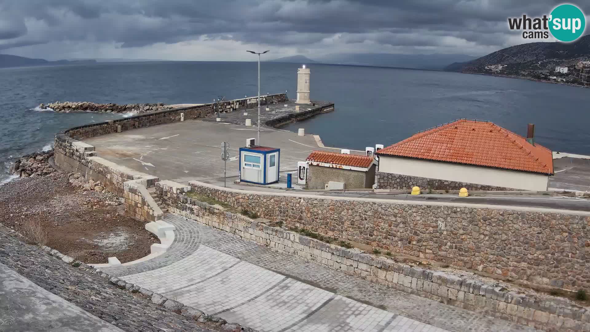 Senj Hafen Webcam – Wellenbrecher & Leuchtturm Liveblick