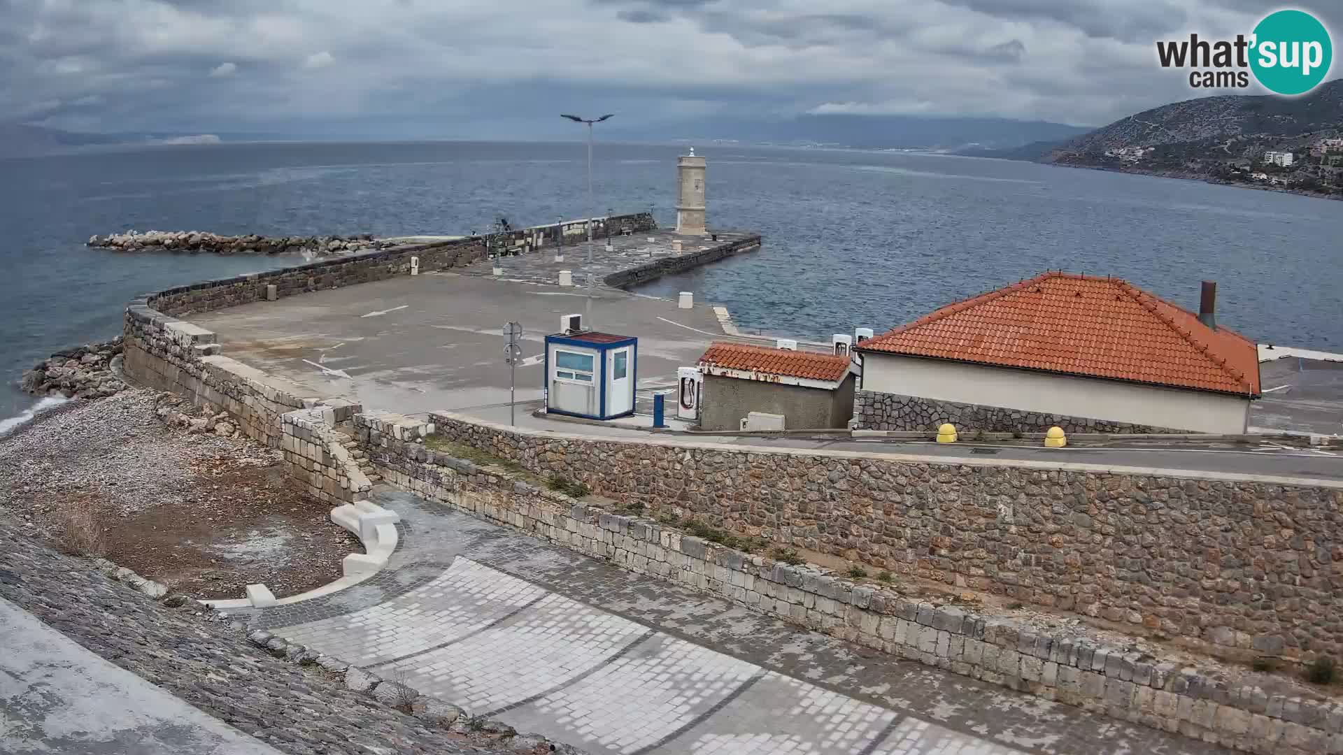 Webcam puerto de Senj – Rompeolas y faro en directo