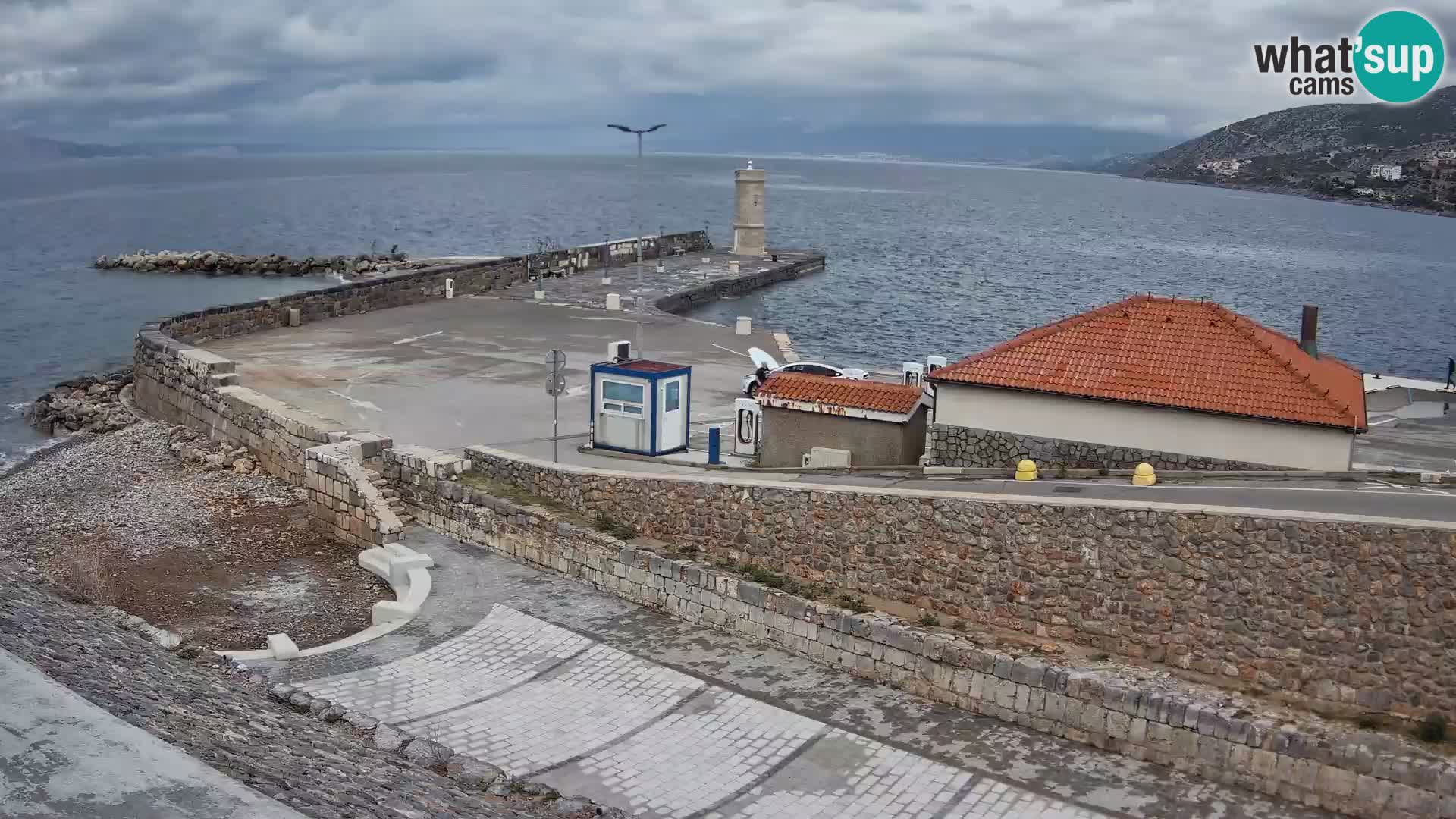 Webcam port de Senj – Vue sur la jetée et le phare